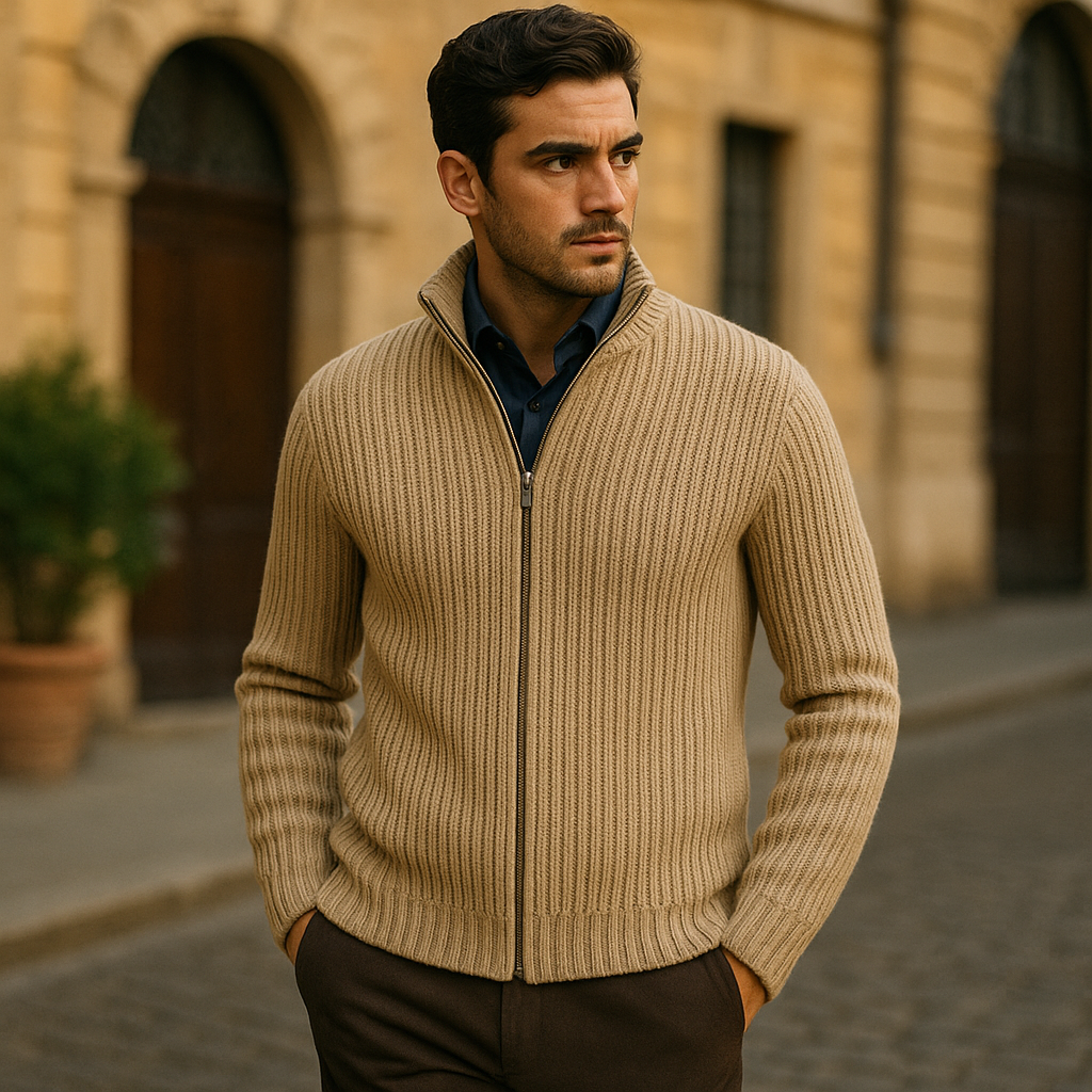 The Windsor Knitted Zip Up Cardigan