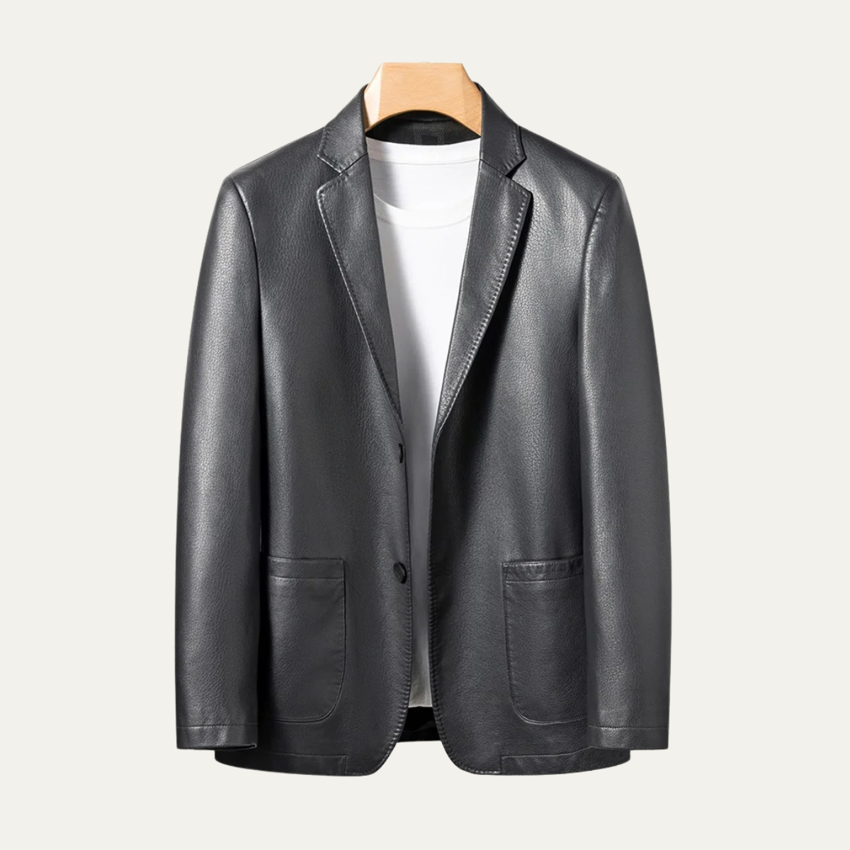 The Posillipo Men’s Smart Faux Winter Leather Blazer Jacket