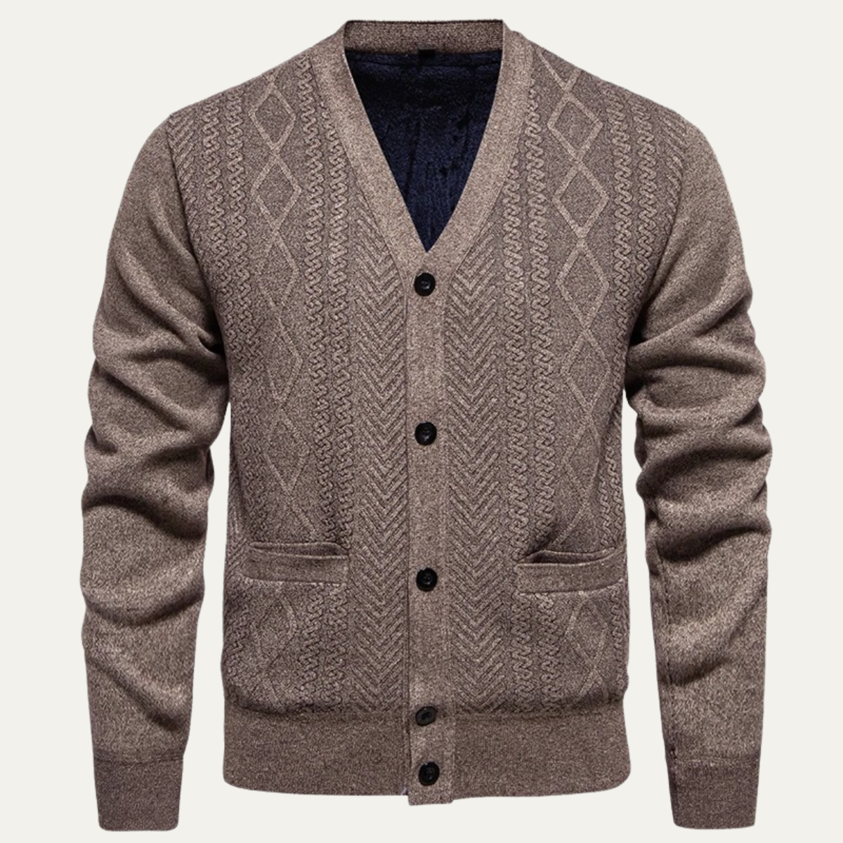 The Llangollen Men’s Button Up Casual Knit Cardigan with Pockets