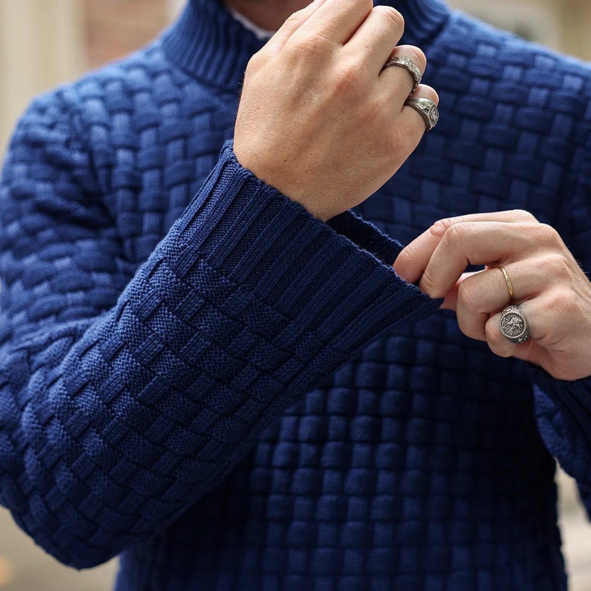 The Stirling Men's Textured Knit Winter Sweater