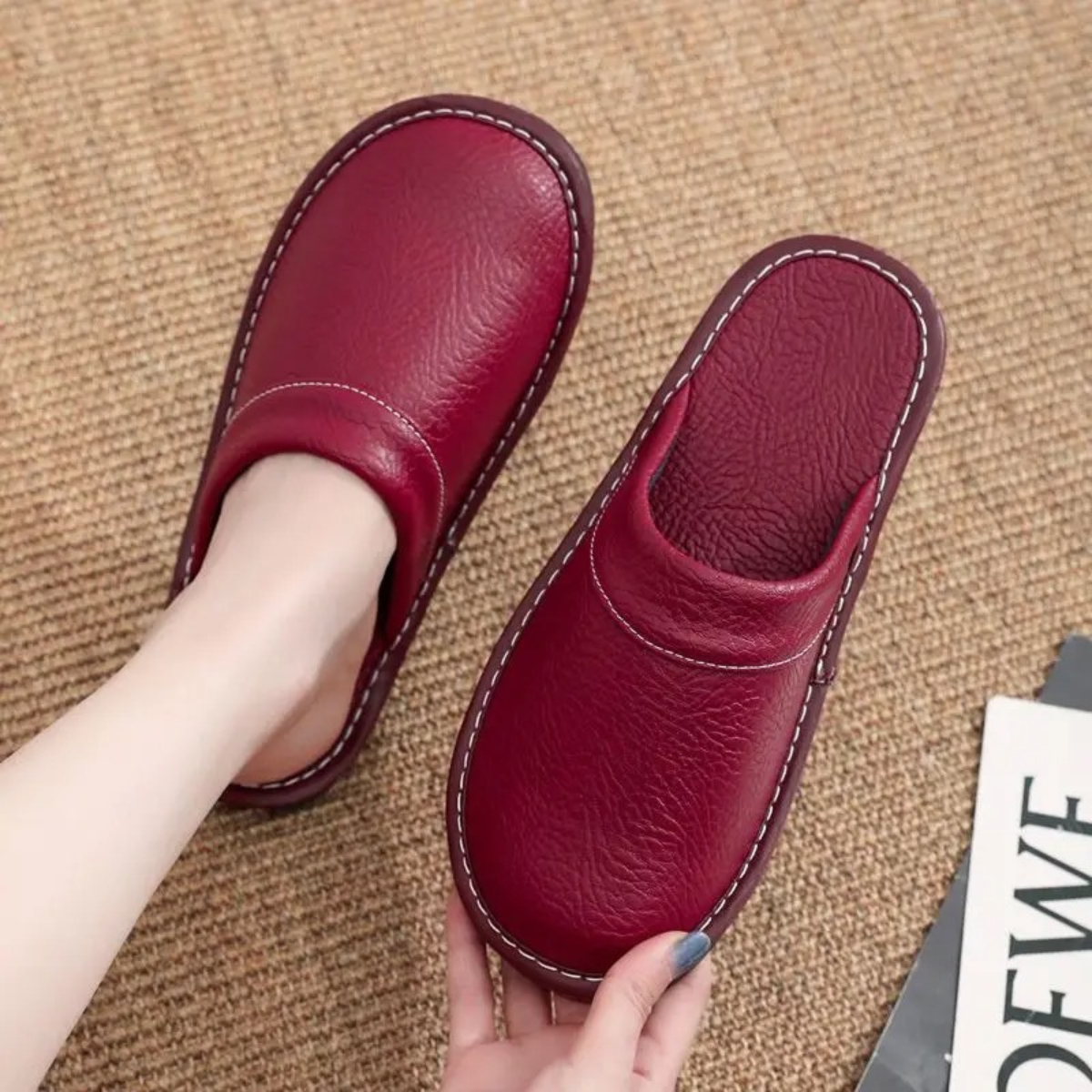 The Shaftesbury Men’s Soft Leather Indoor House Shoes