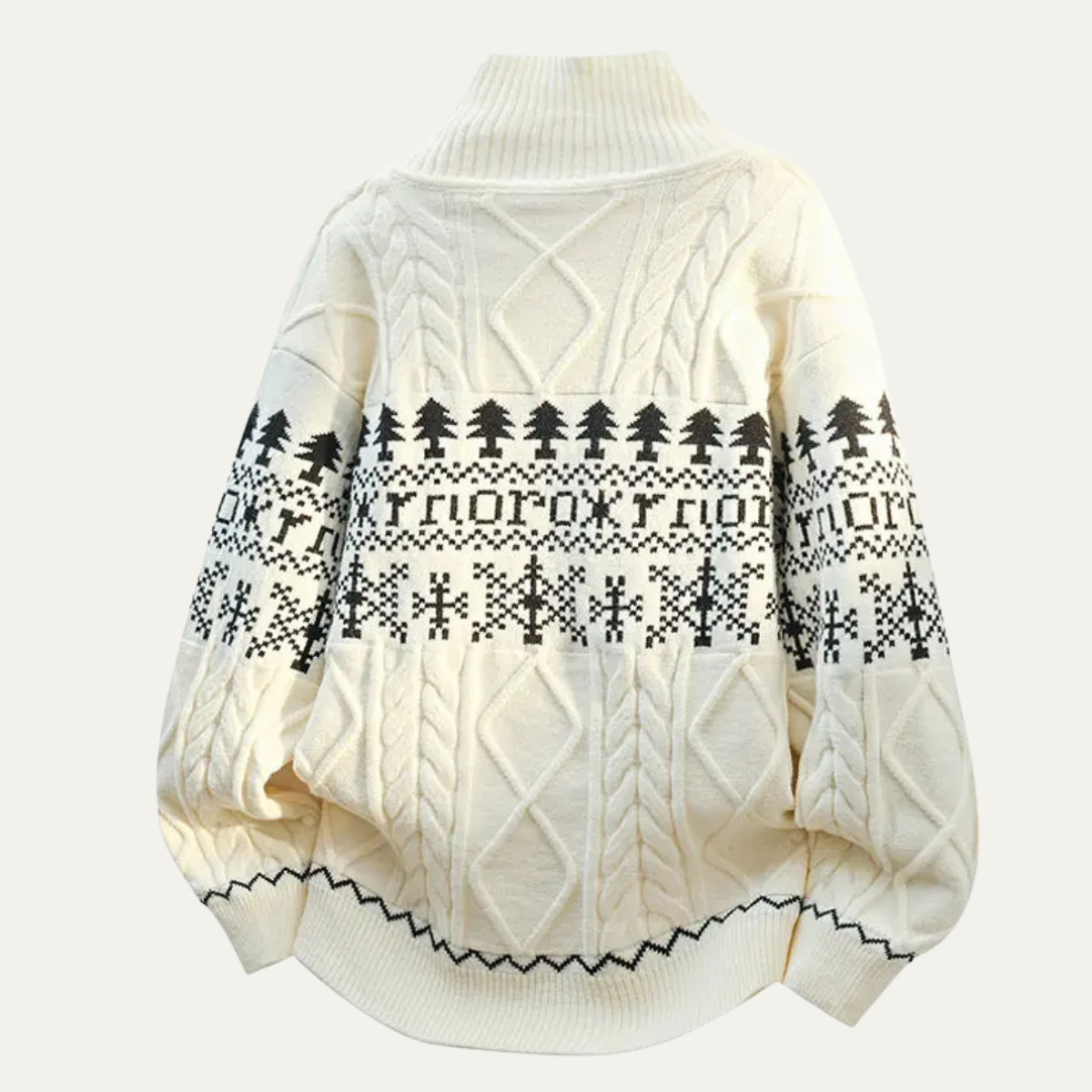 The Salamanca Men's Winter Nordic Pattern Button Up Knitted Jacket