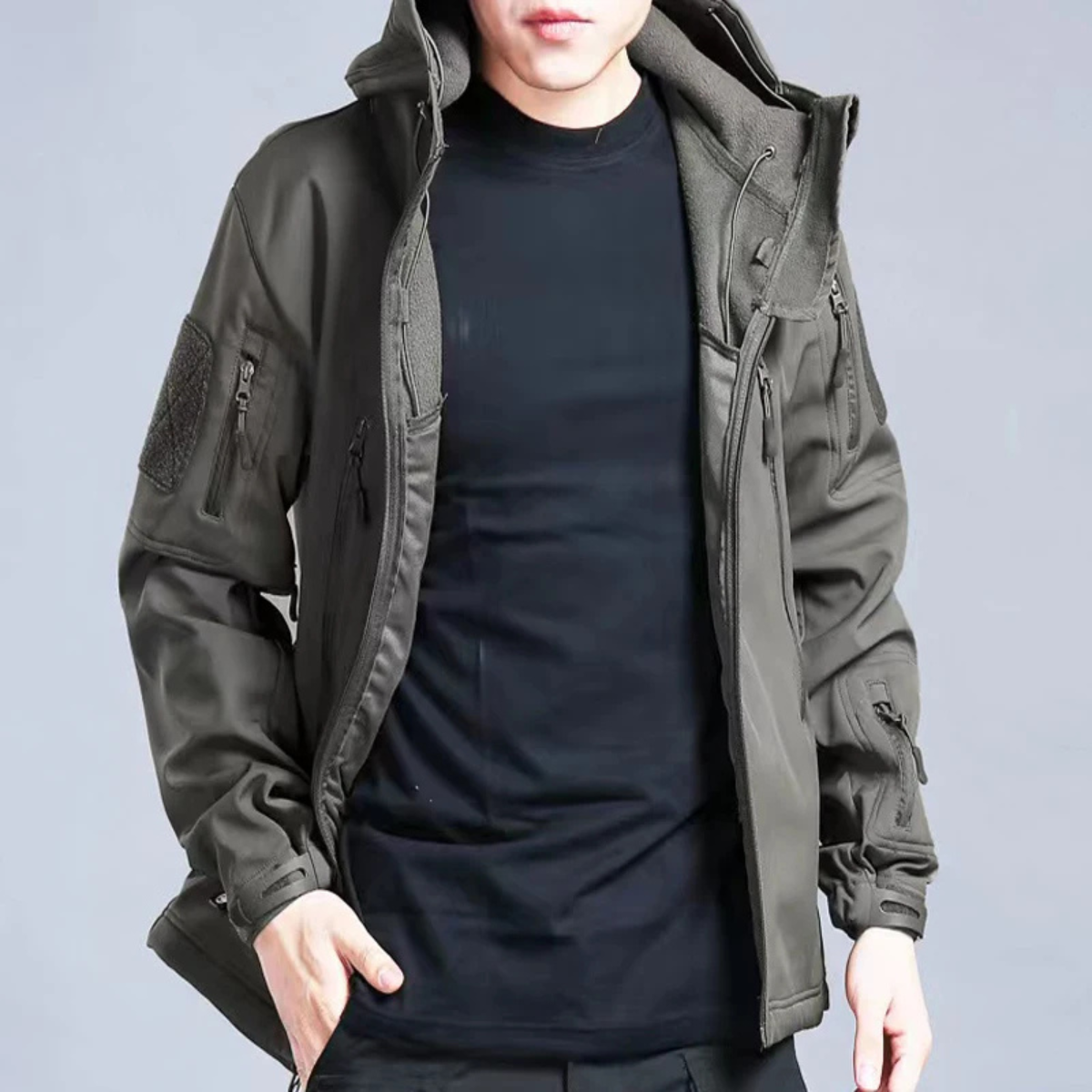 The Glenfield Men’s Softshell Fleece Lined Outdoor Windbreaker Jacket