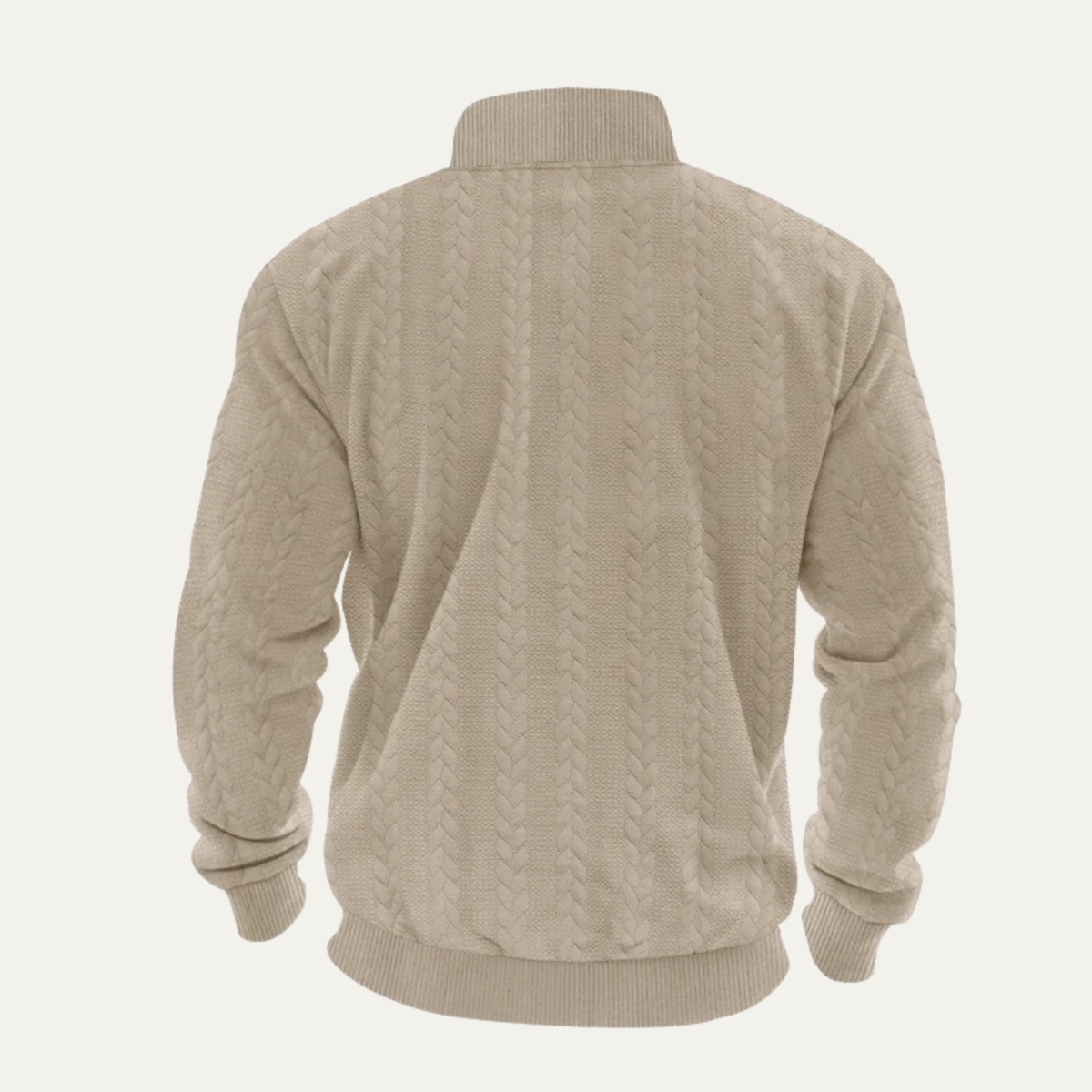 The Willowridge Men's Warm Jacquard Pattern Half Zip Knit Sweater