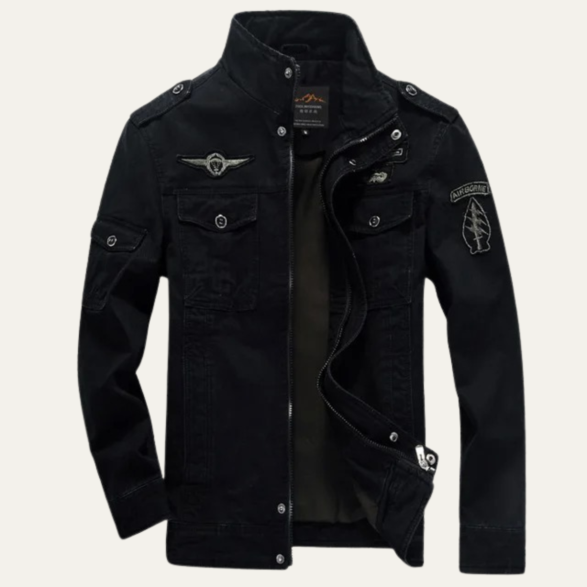 The Capri Men’s Military Stand Collar Cargo Jacket