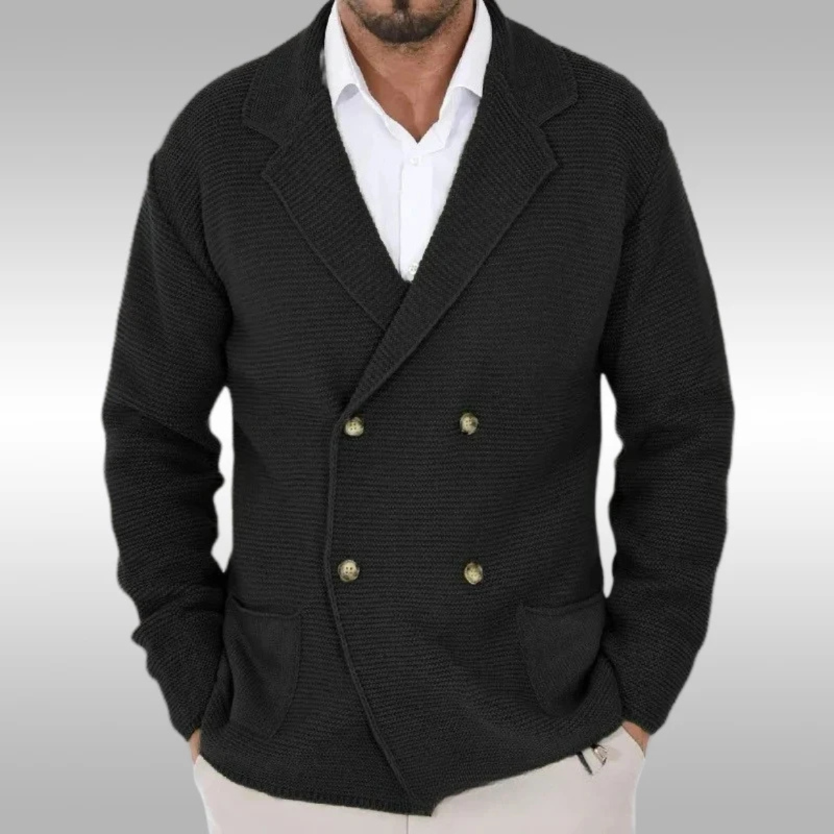 The Pisa Men’s Smart Casual Double Breasted Knit Cardigan