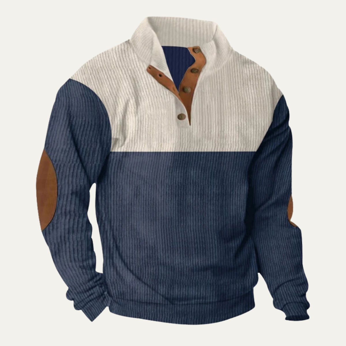 The Saint Tropez Men’s Casual Corduroy Sweater with Suede Elbow Patches