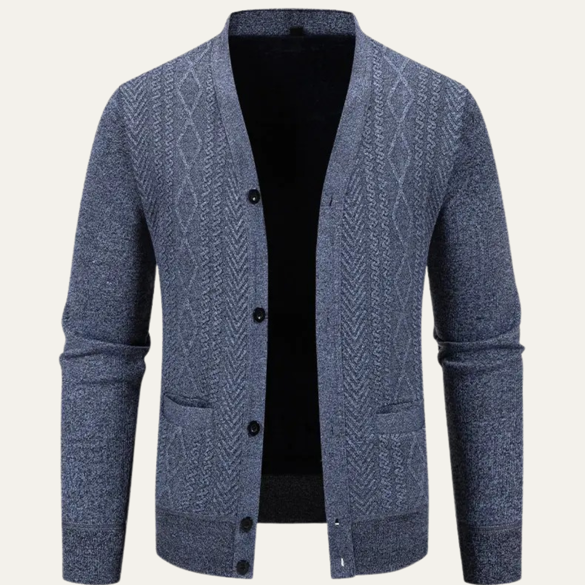 The Llangollen Men’s Button Up Casual Knit Cardigan with Pockets