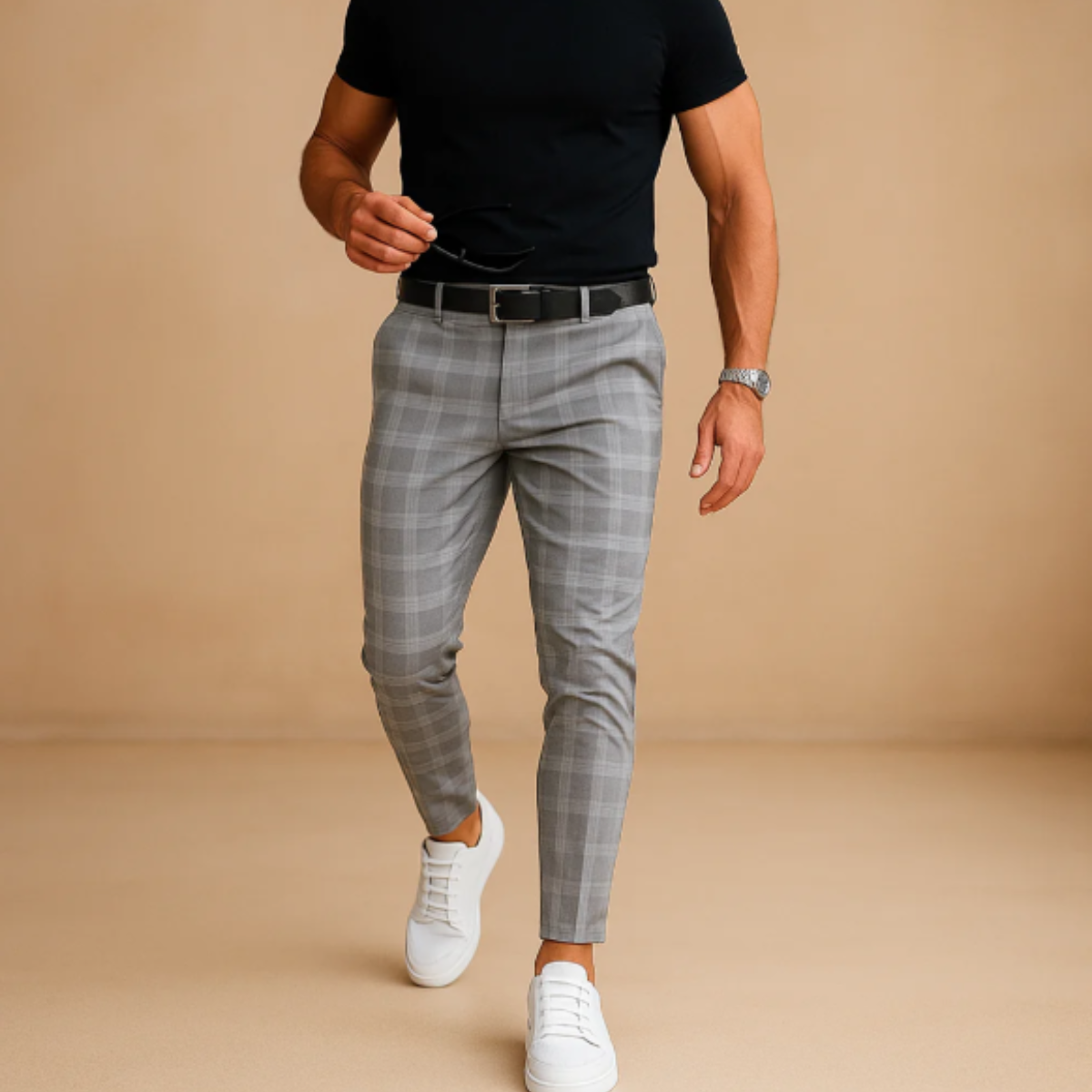 The Sheffield Men’s Smart Casual Checked Slim Fit Pants