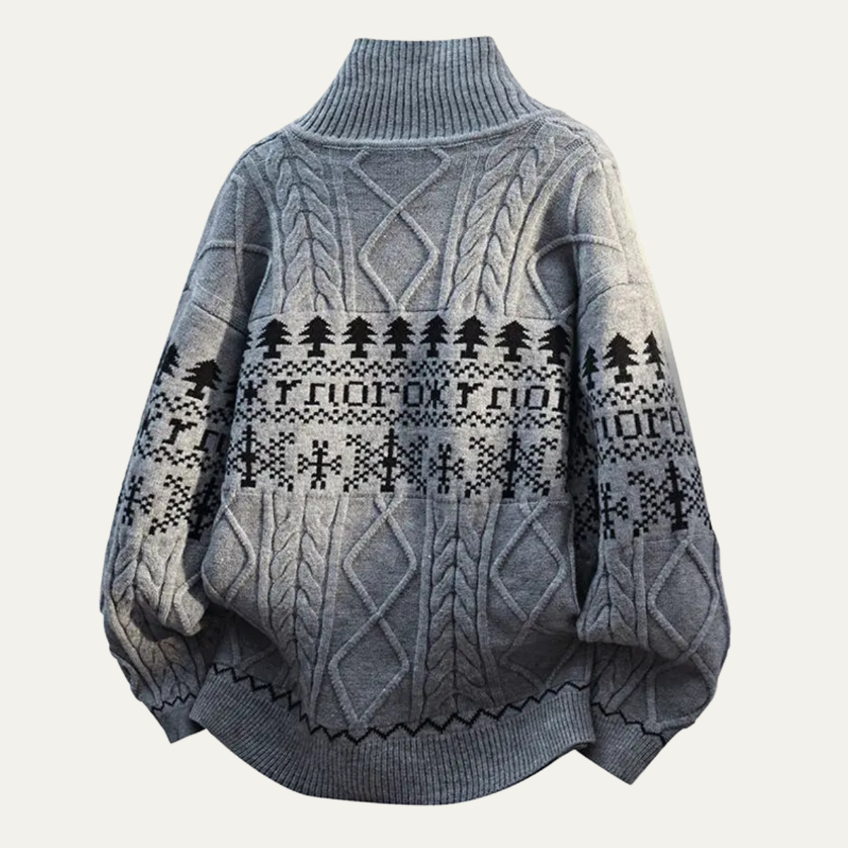 The Salamanca Men's Winter Nordic Pattern Button Up Knitted Jacket