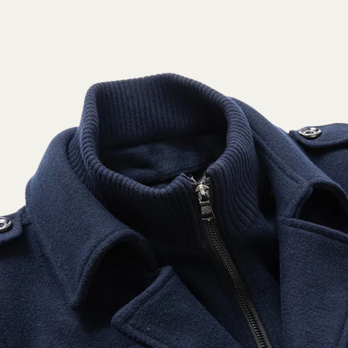 The Kensington Men’s Double Collar Business Wool Trench Coat