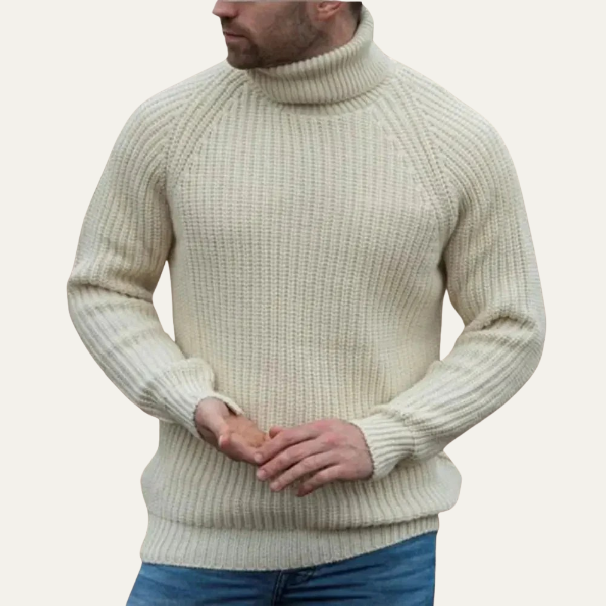 The Dundee Men's Chunky Wool Turtleneck Warm Sweater