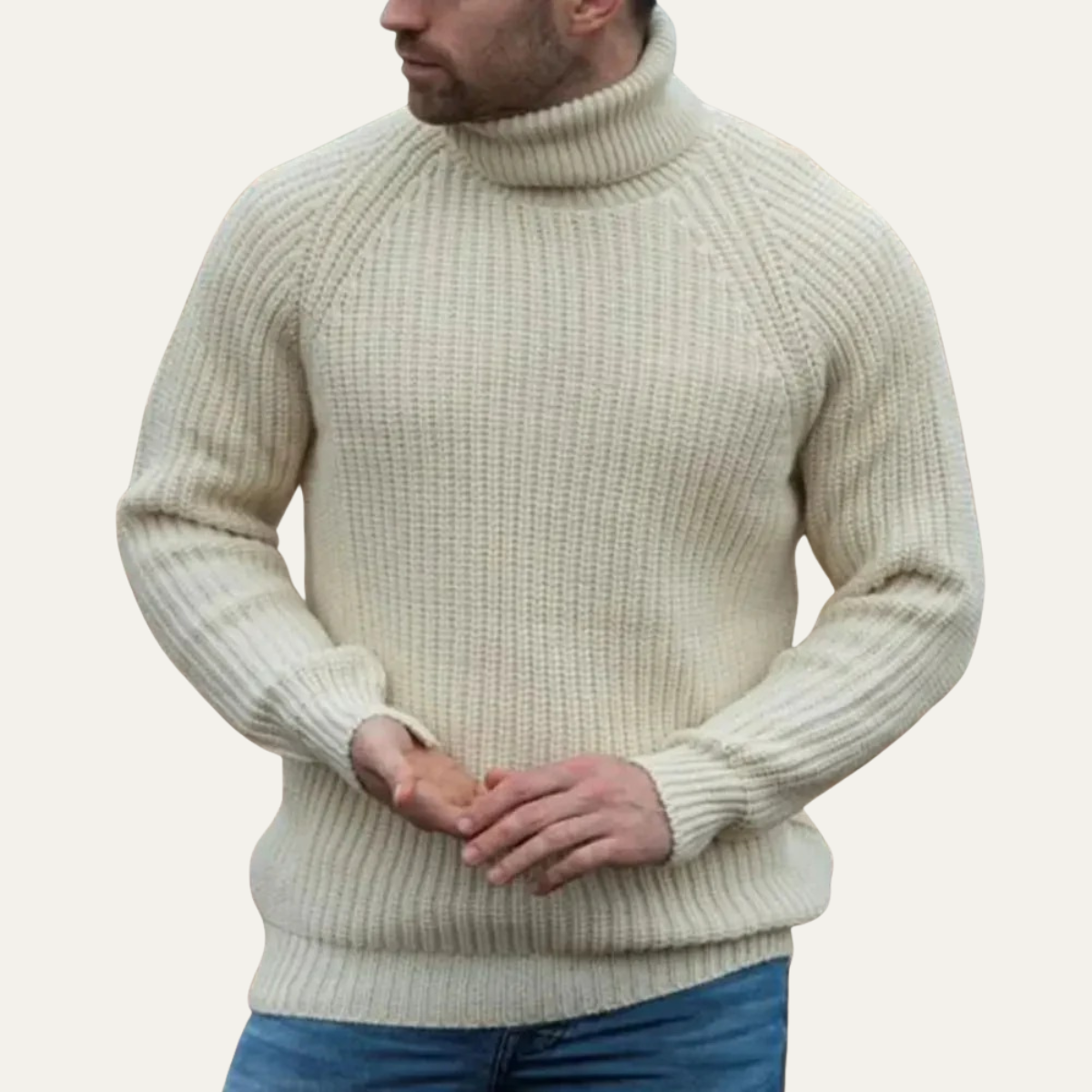 The Dundee Men's Chunky Wool Turtleneck Warm Sweater