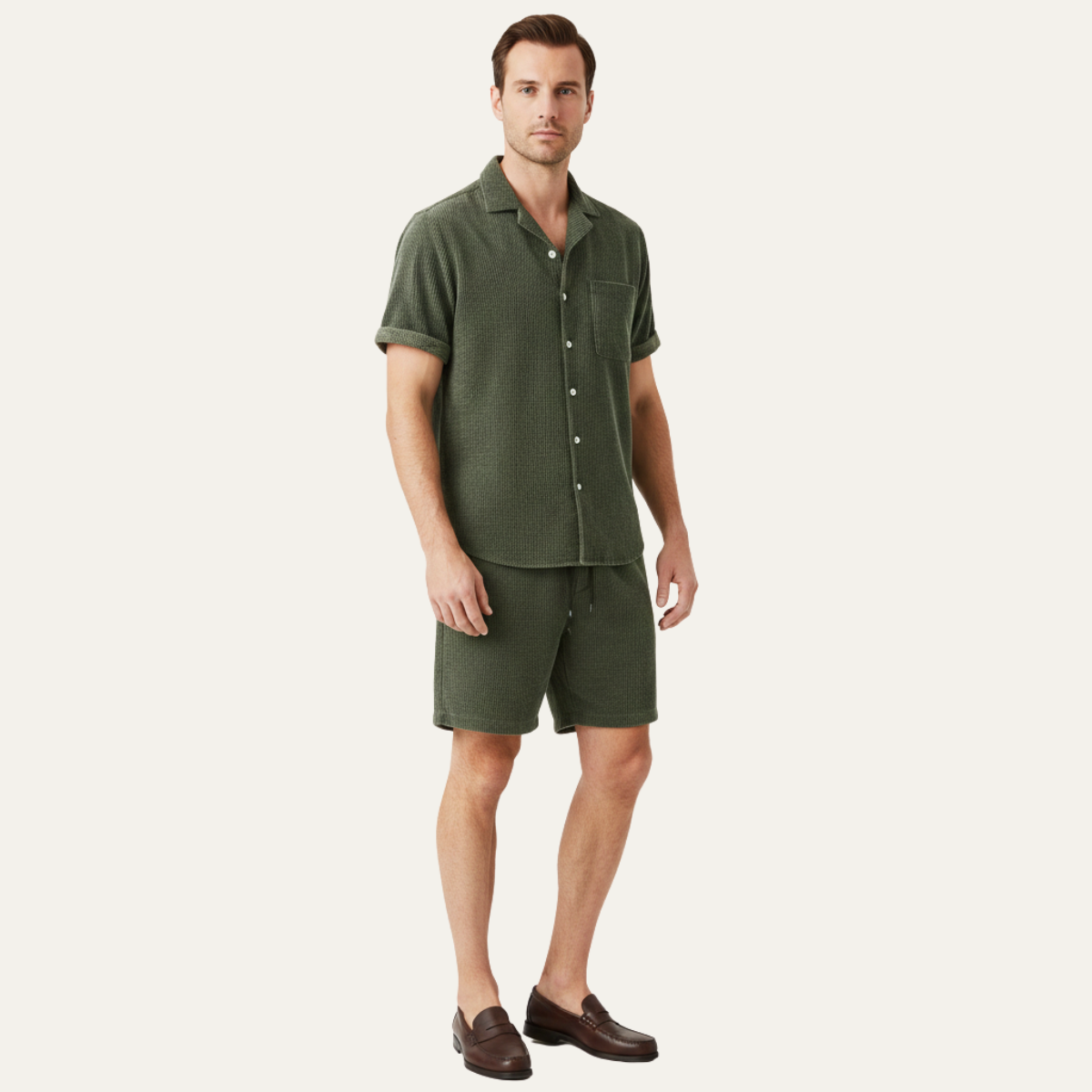 The Yorkminster Men’s Corduroy Summer Set – Shirt & Shorts