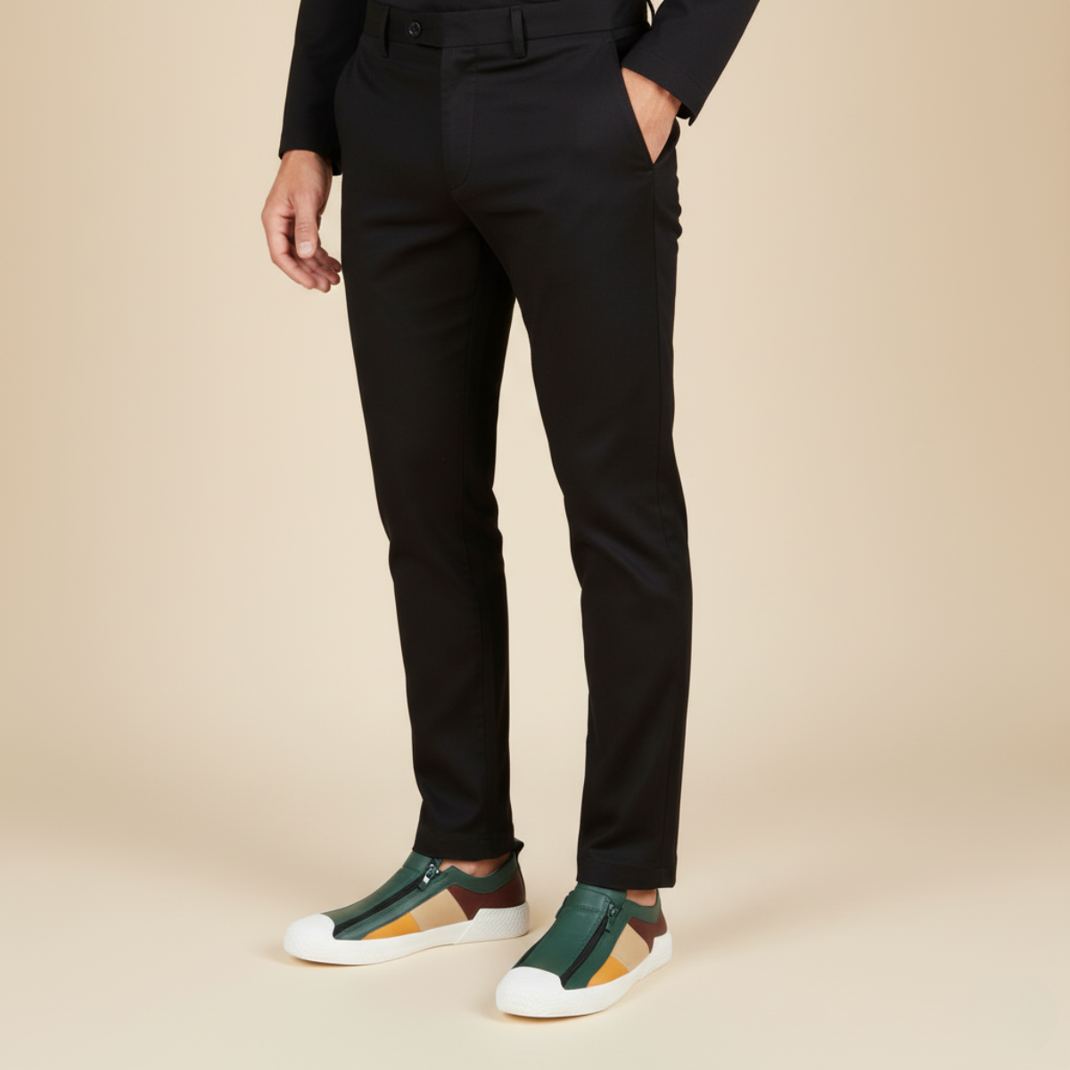 The Rome Men’s Leather Sneakers - Luxury Designer Shoes with Zip