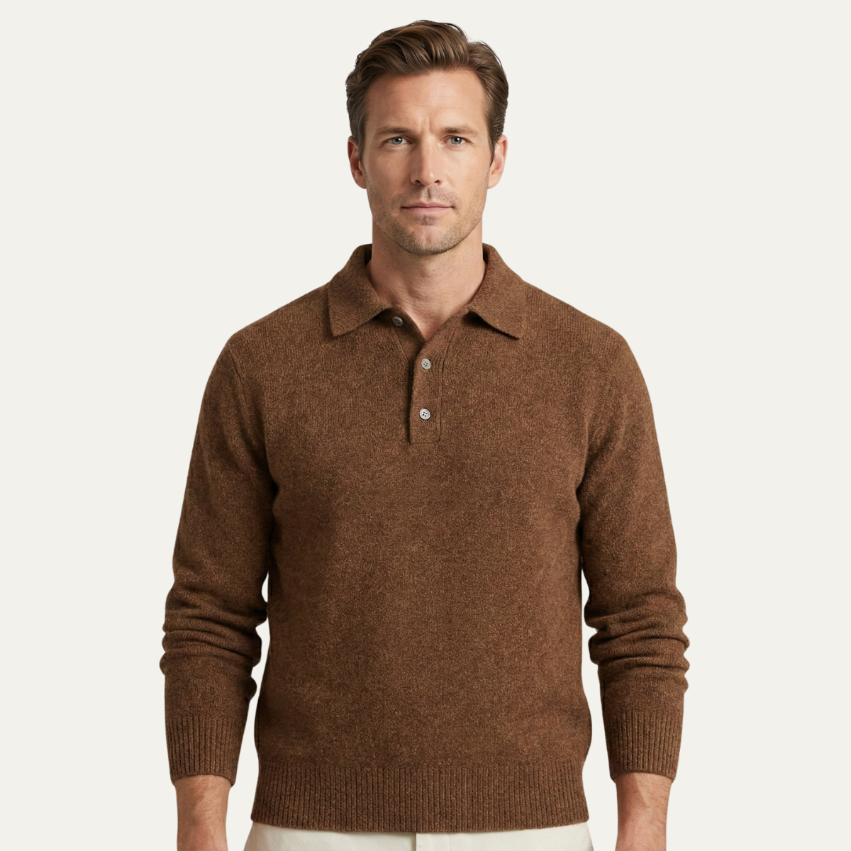 The Cedarfield Men's Trendy Soft Knit Polo Cashmere Sweater