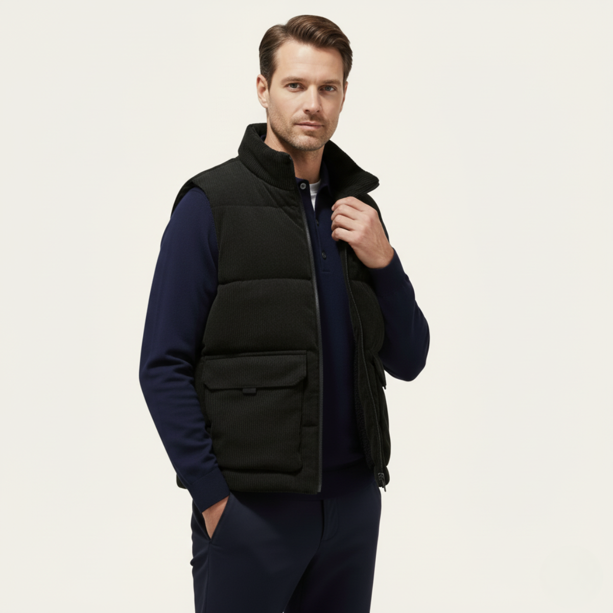 The Penzance Men's Corduroy Lighweight Quilted Gilet