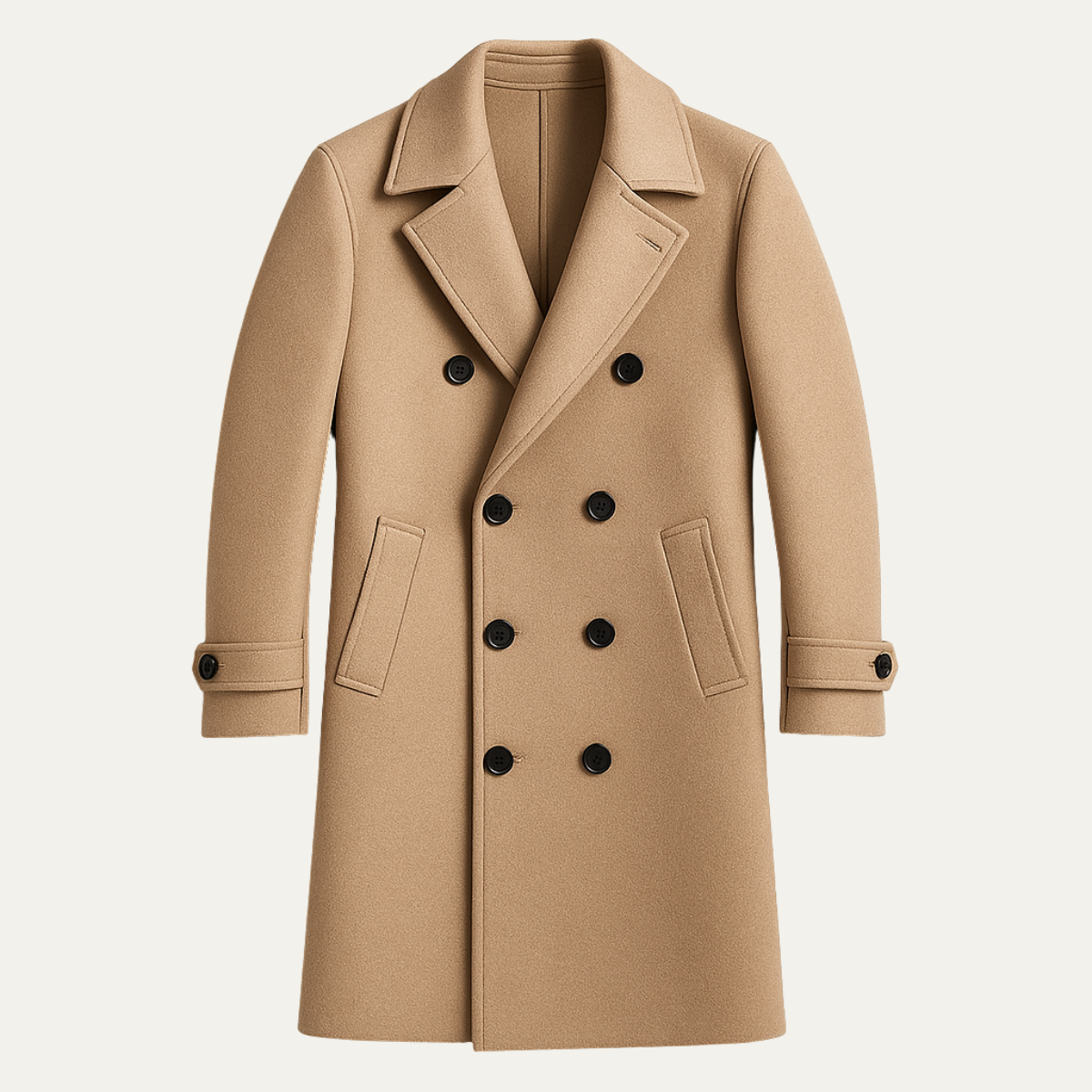 The Otranto Men’s Double Breasted Long Wool Trench Coat