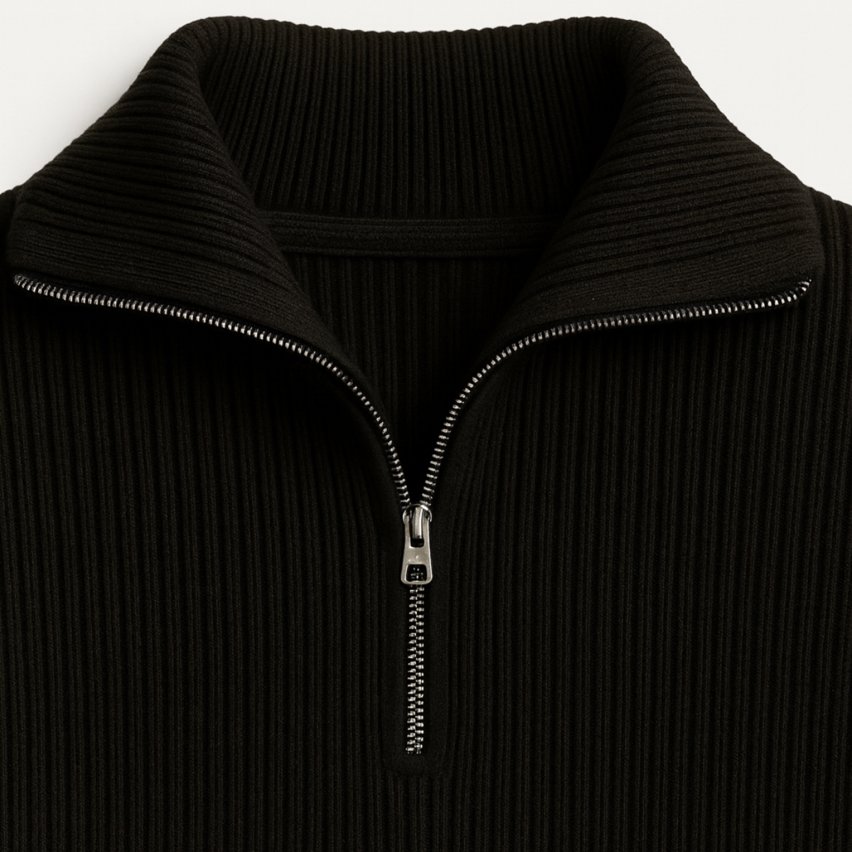 The Merino Knitted Quarter Zip Sweater