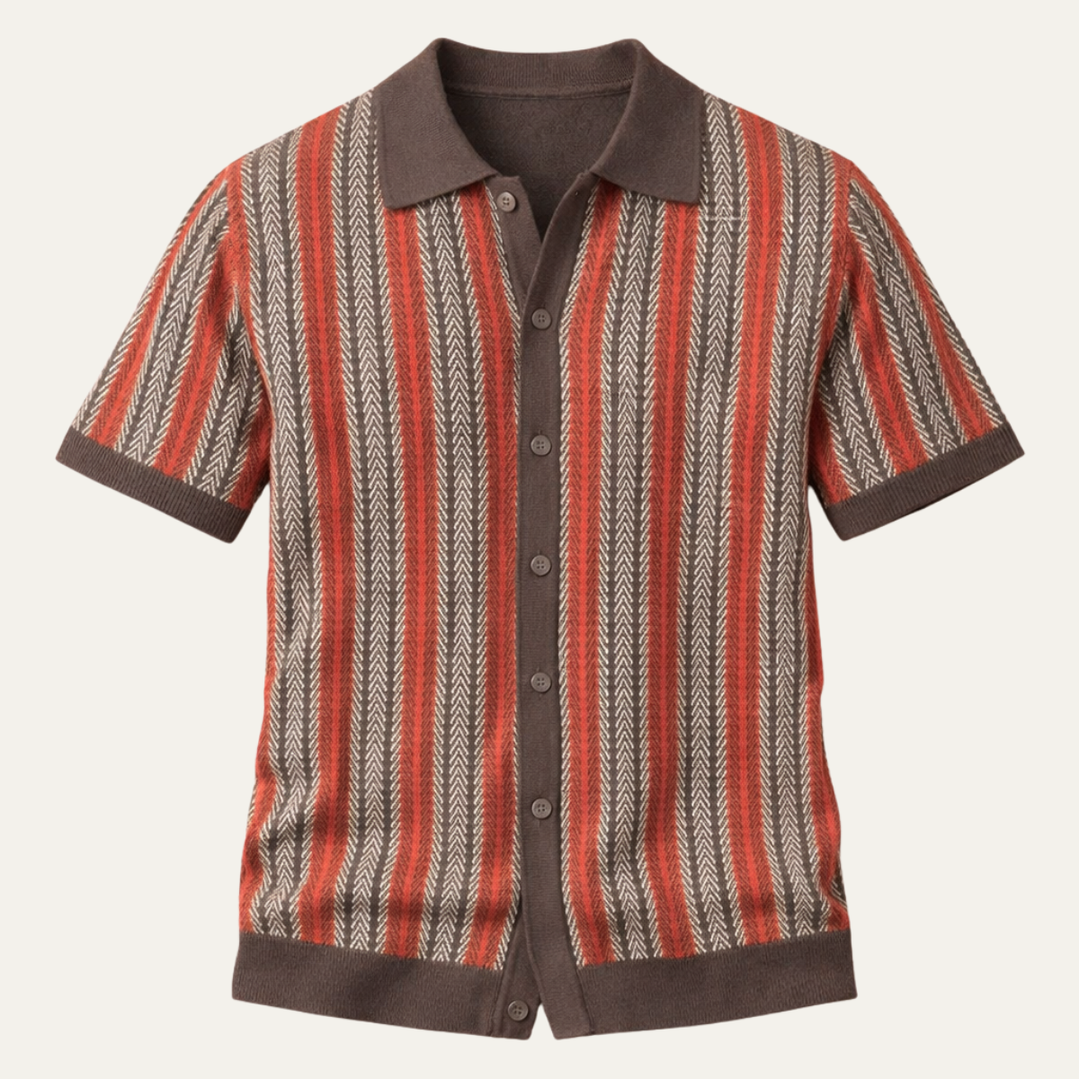 The Montalcino Men’s Retro Striped Knit Lightweight Polo Shirt