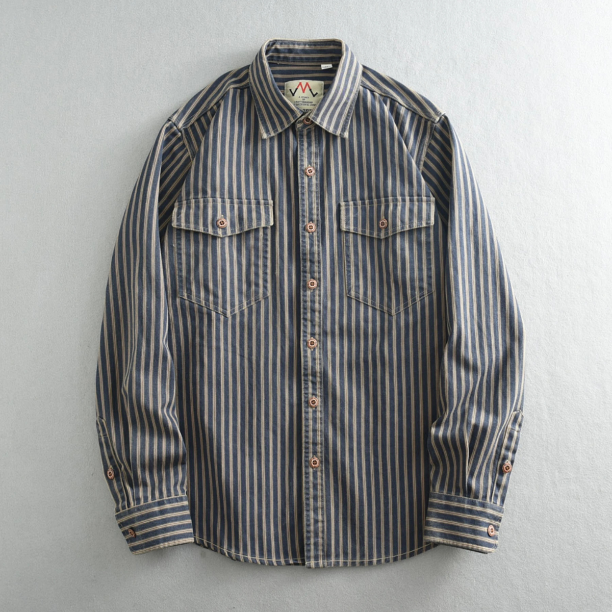 The Brookland Men’s Classic Striped Casual Button Down Shirt
