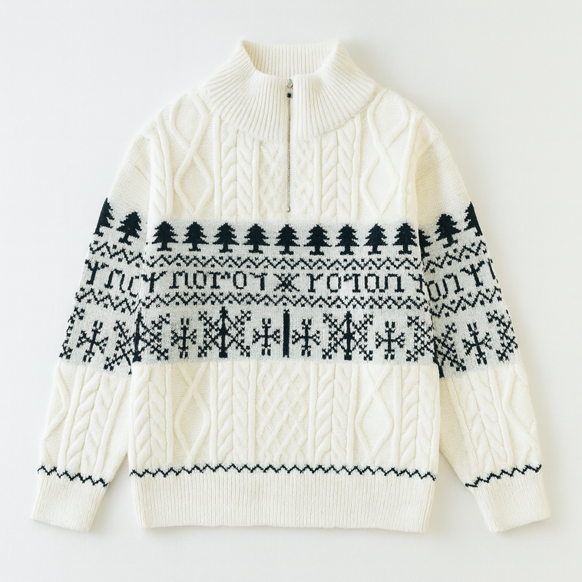 The Salamanca Men's Winter Nordic Pattern Button Up Knitted Jacket