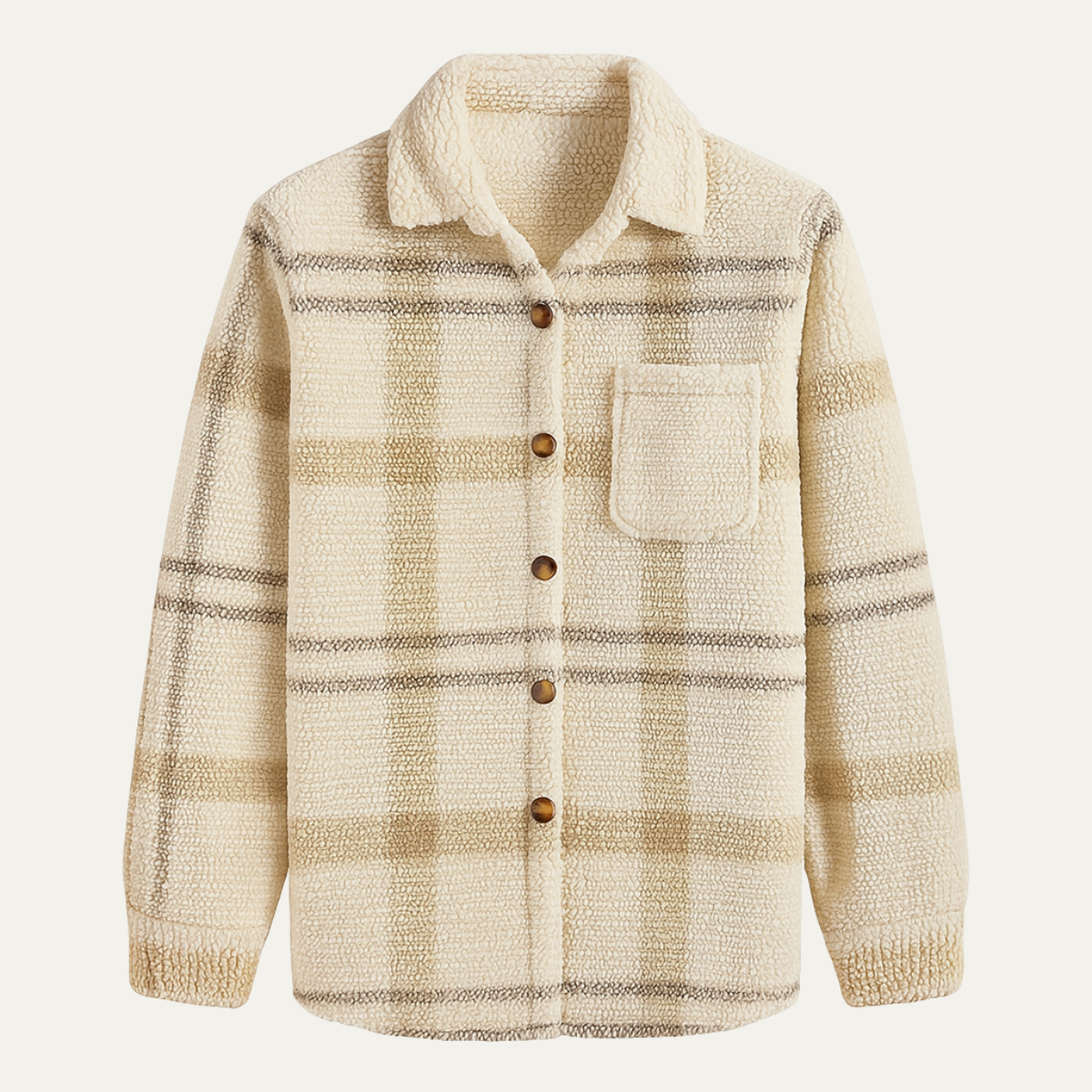 The Piacenza Men’s Vintage Plaid Fleece Shirt Jacket with Pockets