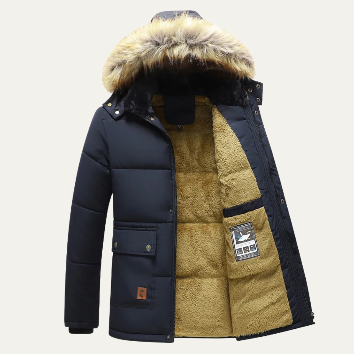 The Cremona Men’s Winter Warm Hooded Parka Jacket with Fur Collar