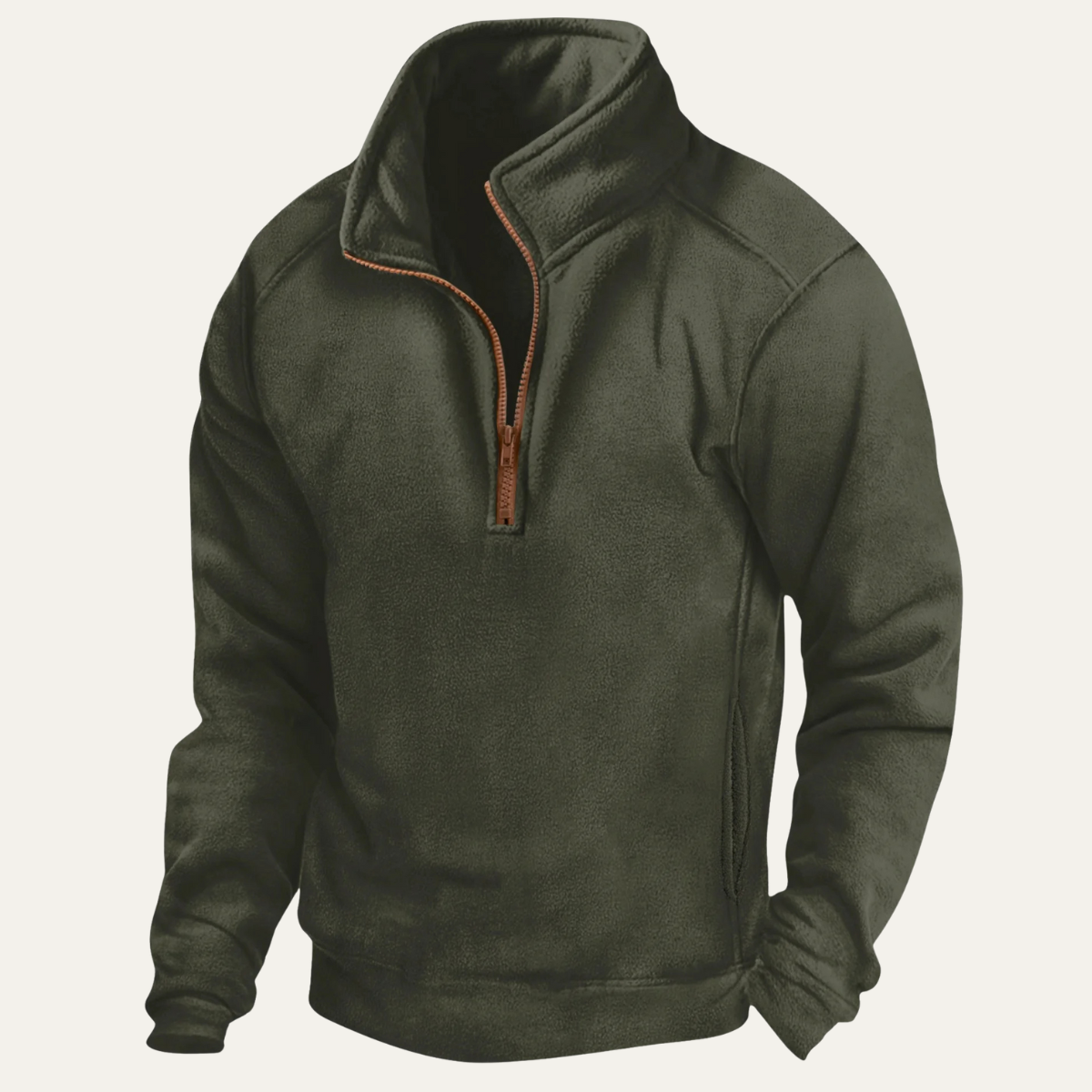 The Como Centro Men’s Winter Fleece Thick Half Zip Stand Collar Sweater