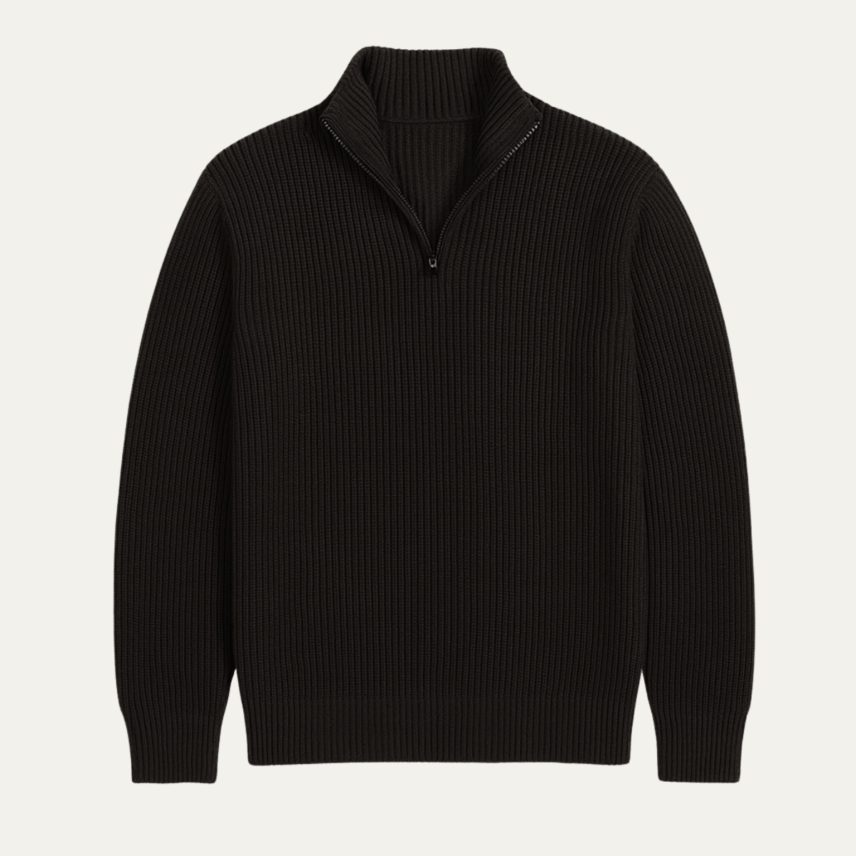 The Brighton Men's Merino Wool Sweater - Half Zip Knitted Pullover