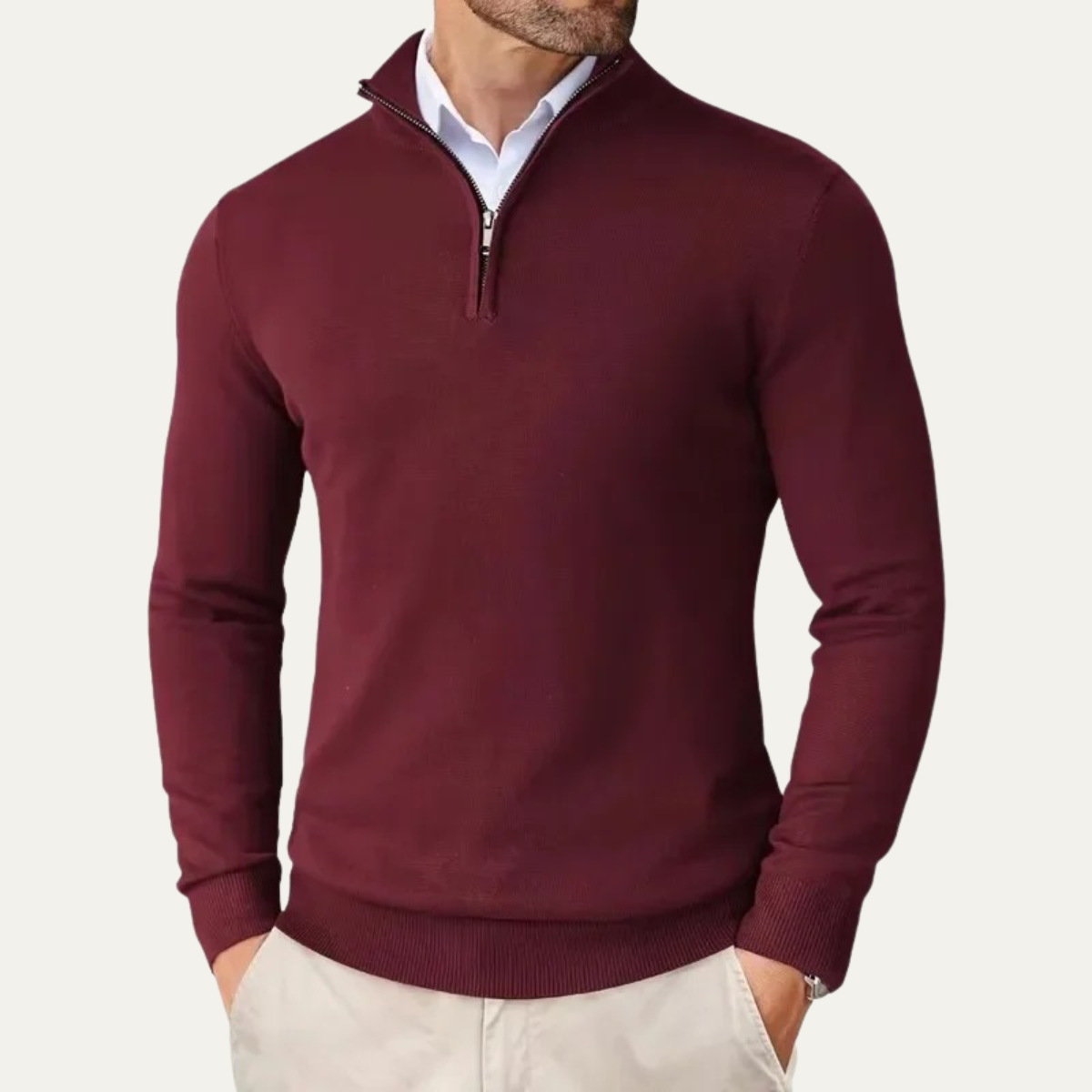 The Pescara Men’s Smart Casual Quarter Zip Sweater