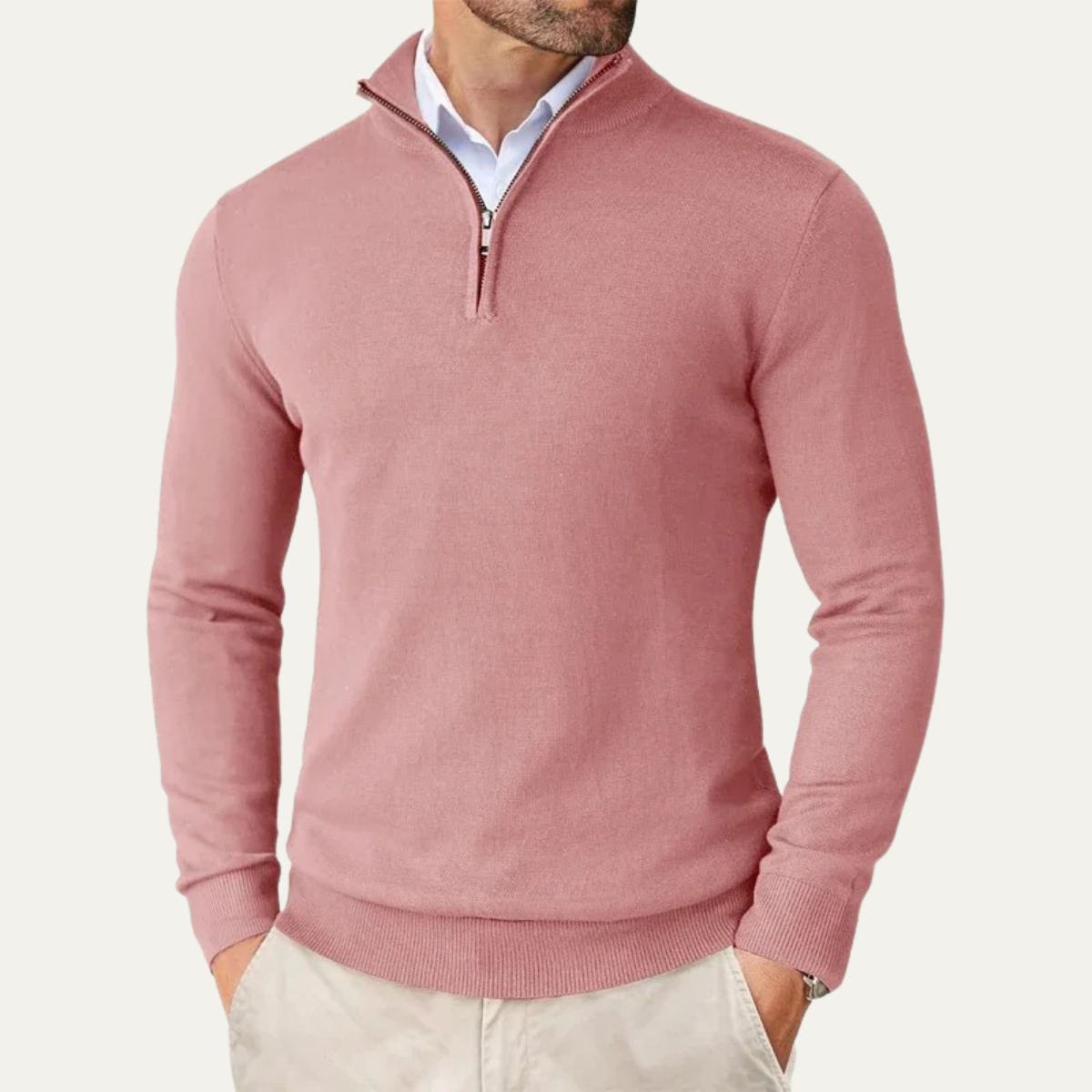 The Pescara Men’s Smart Casual Quarter Zip Sweater
