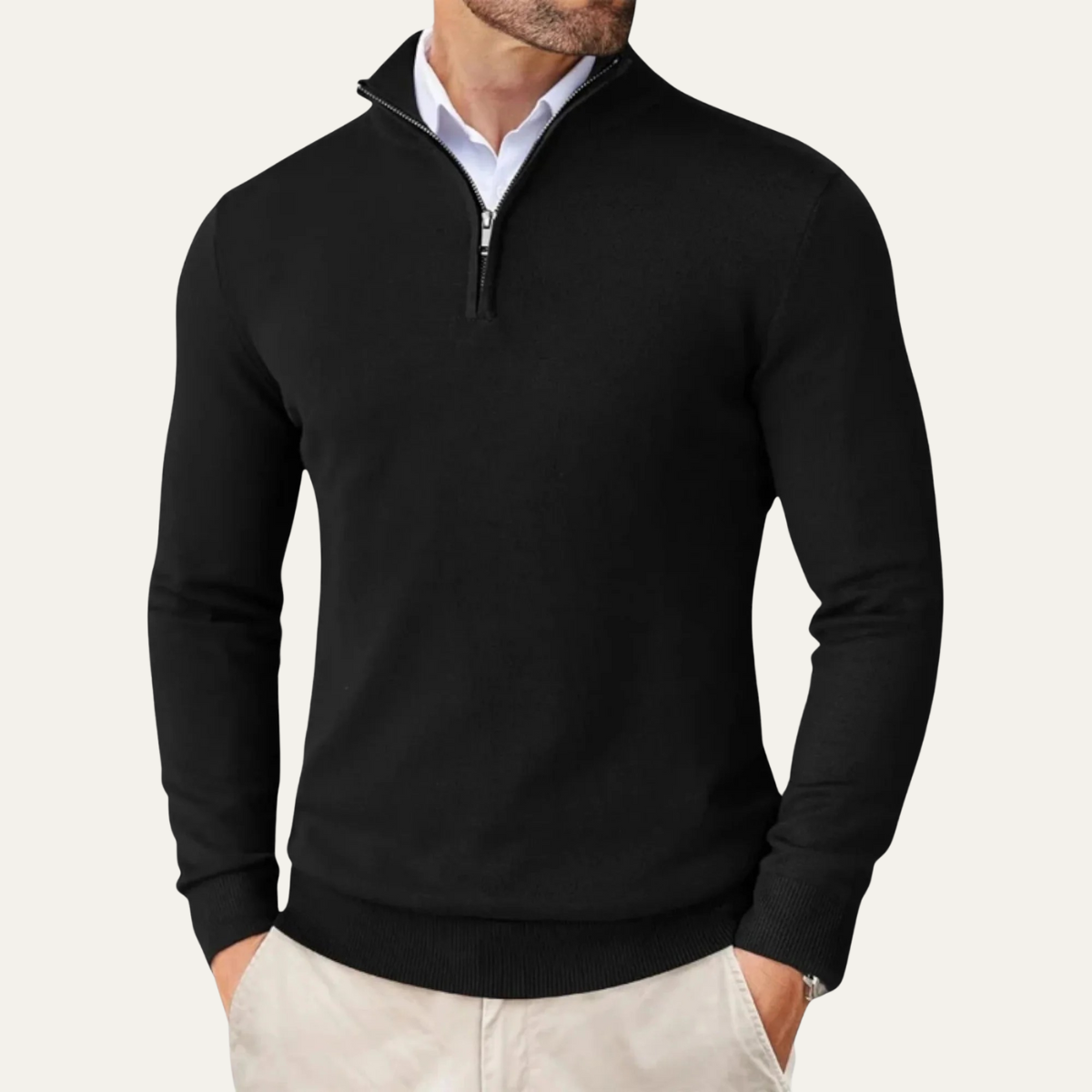 The Pescara Men’s Smart Casual Quarter Zip Sweater