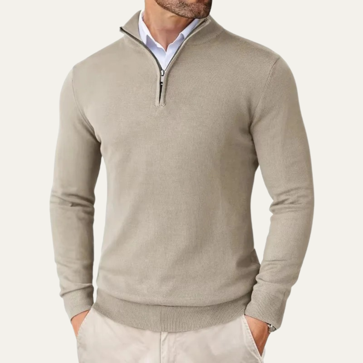The Pescara Men’s Smart Casual Quarter Zip Sweater