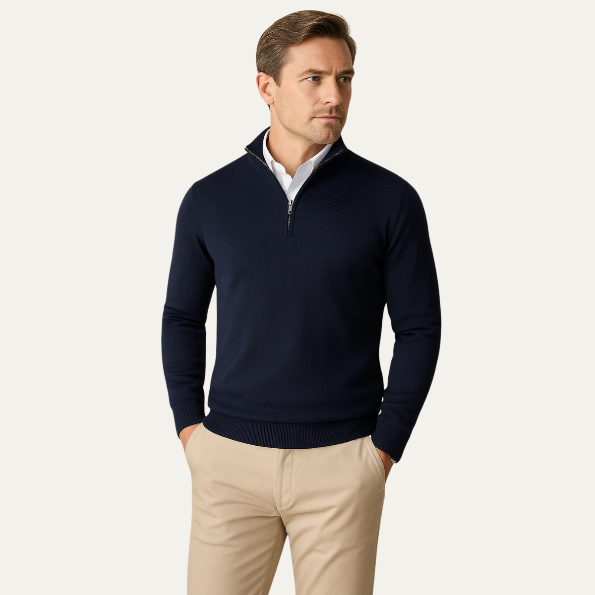 The Pescara Men’s Smart Casual Quarter Zip Sweater