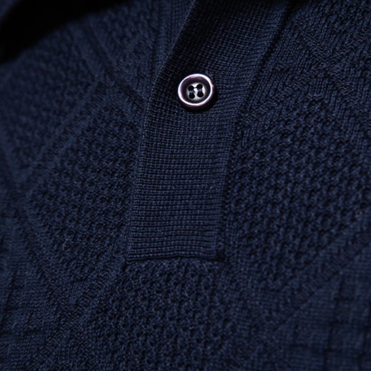 The Hebrides Men’s Casual Diamond Pattern Knit Polo Sweater