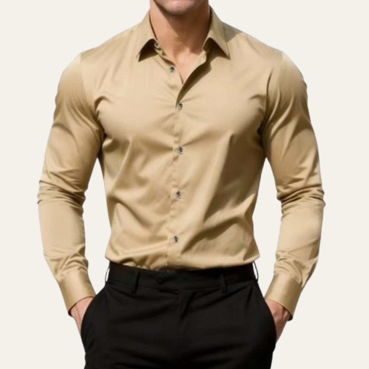 The Lignano Men’s Slim Fit Stretch Button Down Business Shirt