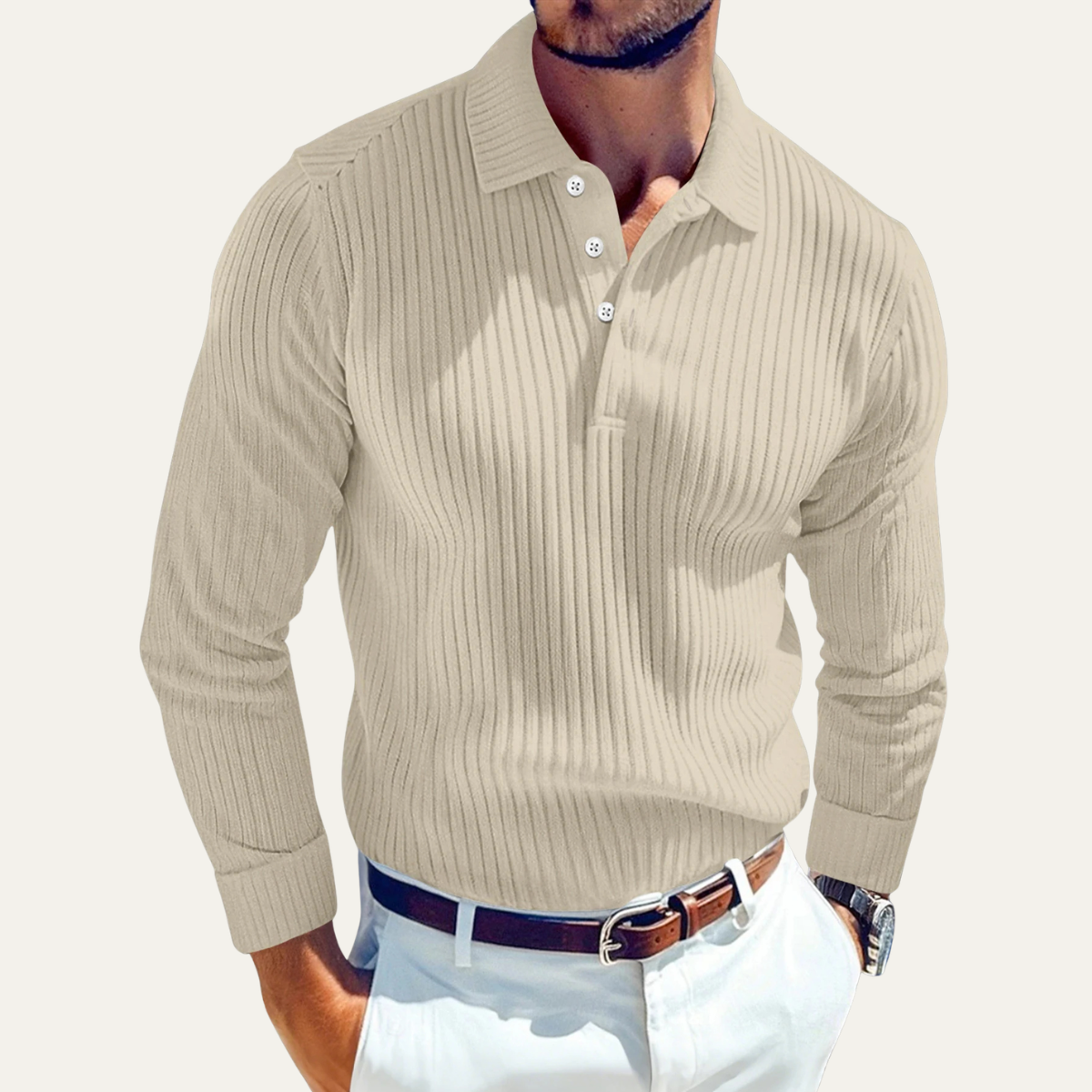 The Ostuni Men’s Ribbed Business Polo Shirt