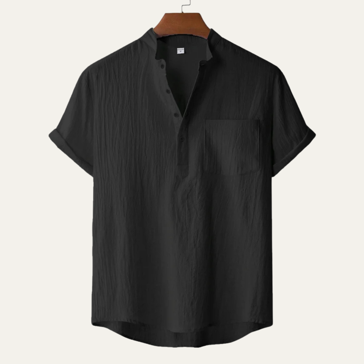 The Regent Men’s Summer Cotton Linen Henley Shirt