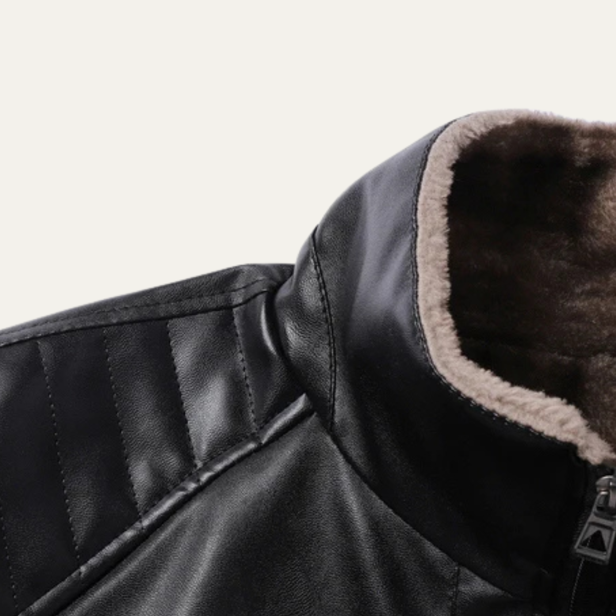 The Bologna Men's Retro Fleece Lined Leather Biker Jacket