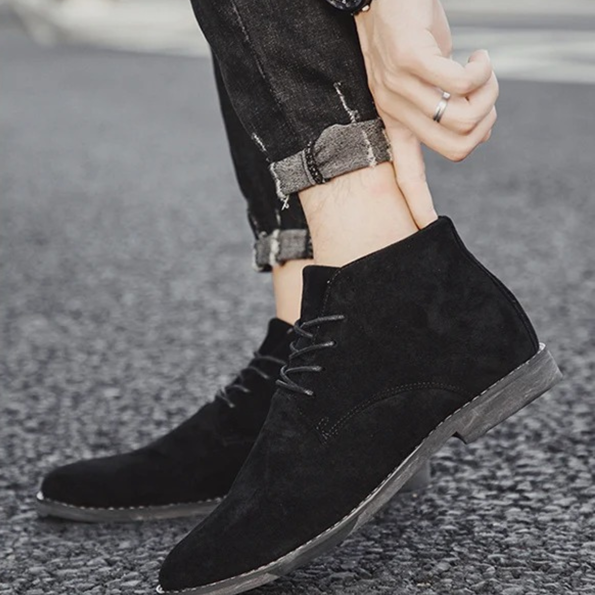 The Dockside Men’s Casual Suede Lace Up Ankle Boots