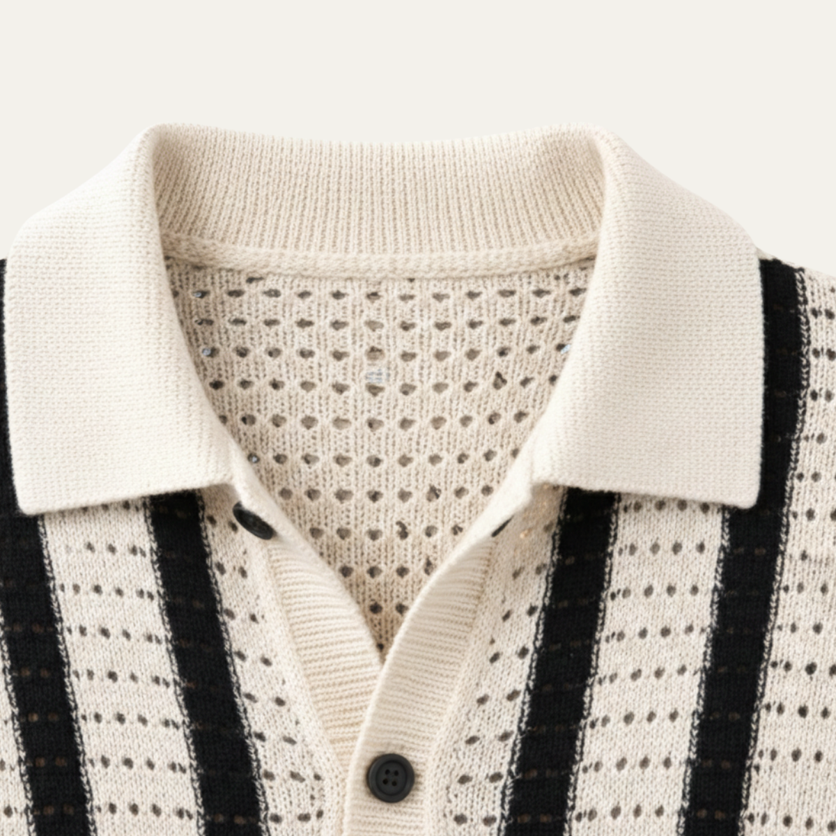 The Bristol Men’s Breathable Striped Knitted Polo Shirt