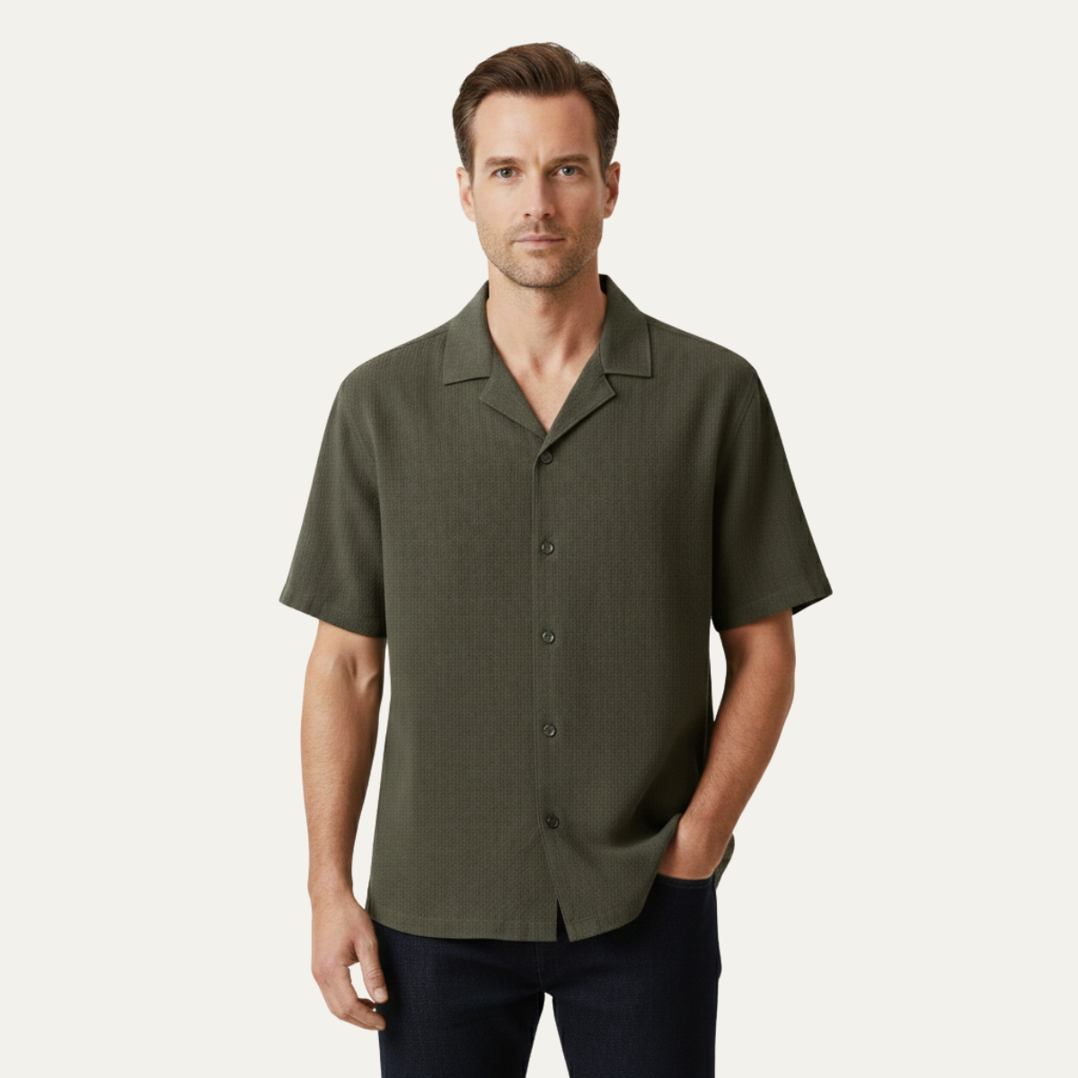 The Stratford Men’s Turn Down Collar Casual Loose Fit Button Up Shirt