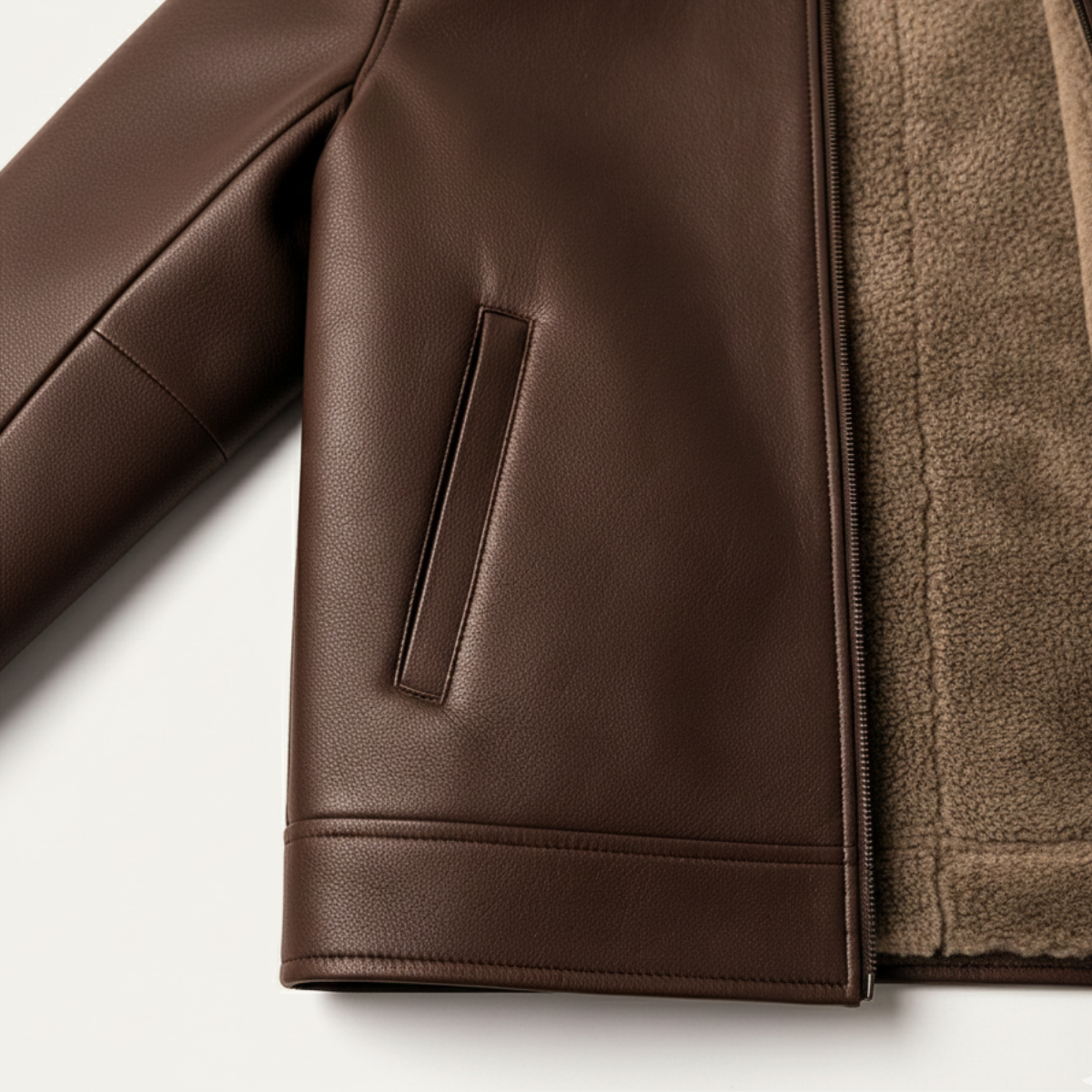The Pantelleria Men’s Winter Fleece Lined Leather Jacket