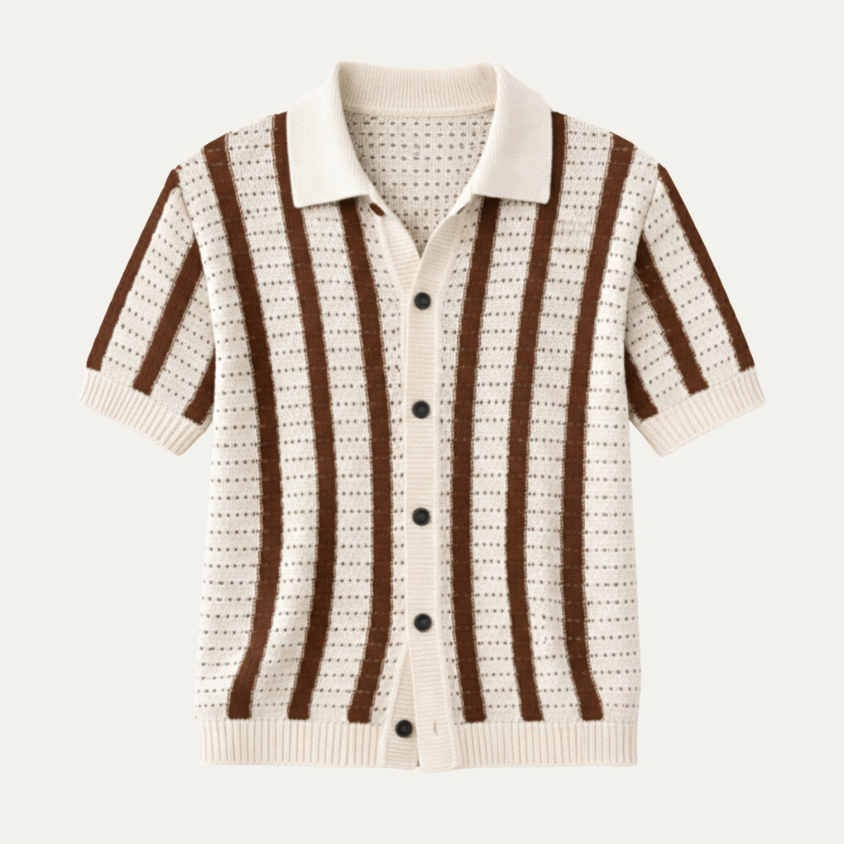 The Bristol Men’s Breathable Striped Knitted Polo Shirt