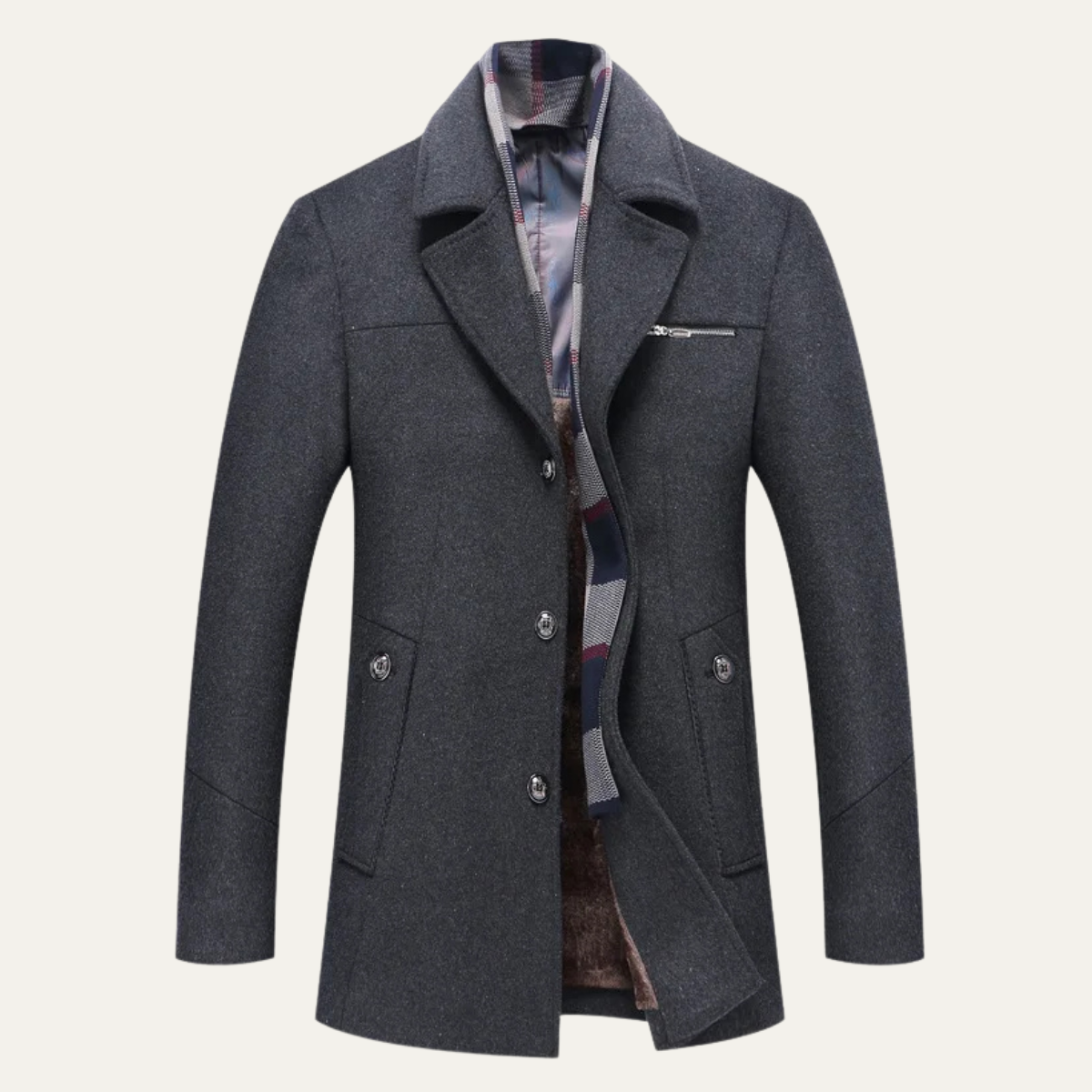 The Kensington Men's Business Wool Blend Long Winter Coat
