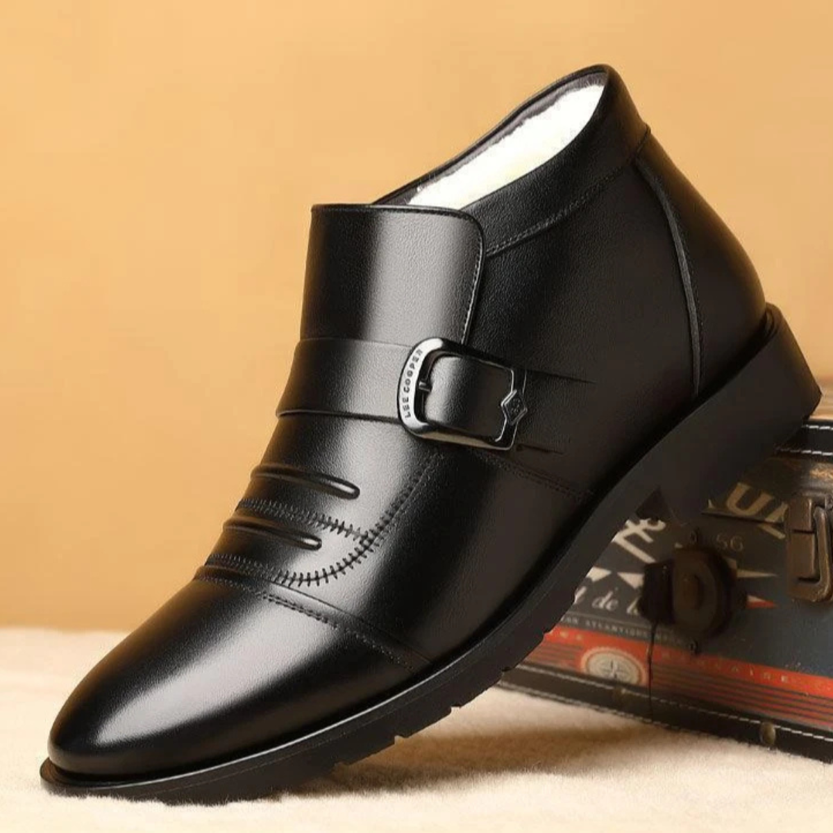 The Aldercrest Ridge Men’s Warm Anti Slip Fleece Lined Leather Snow Boots