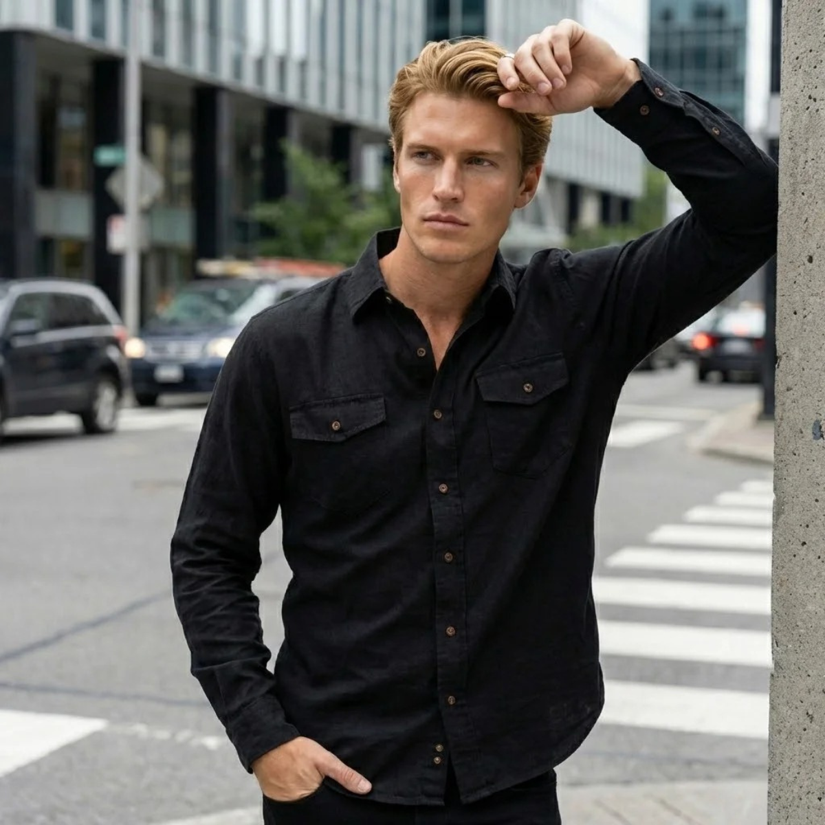 The Conegliano Men’s Soft Fabric Casual Single Breasted Shirt