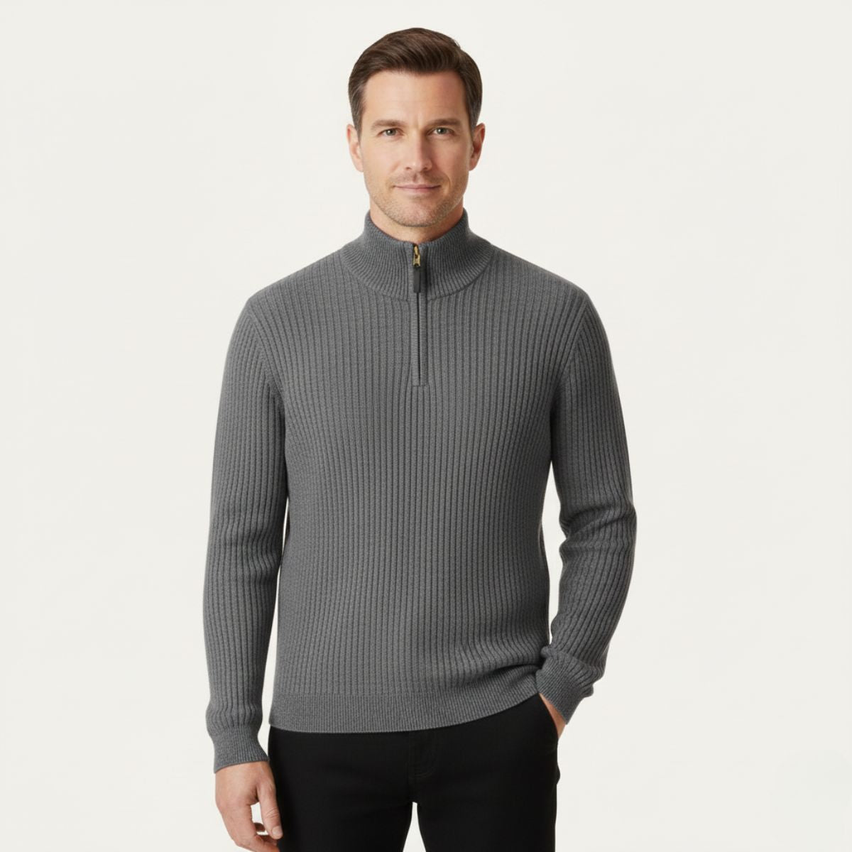 The Oslo Quarter Zip Sweater for Men - Old Money