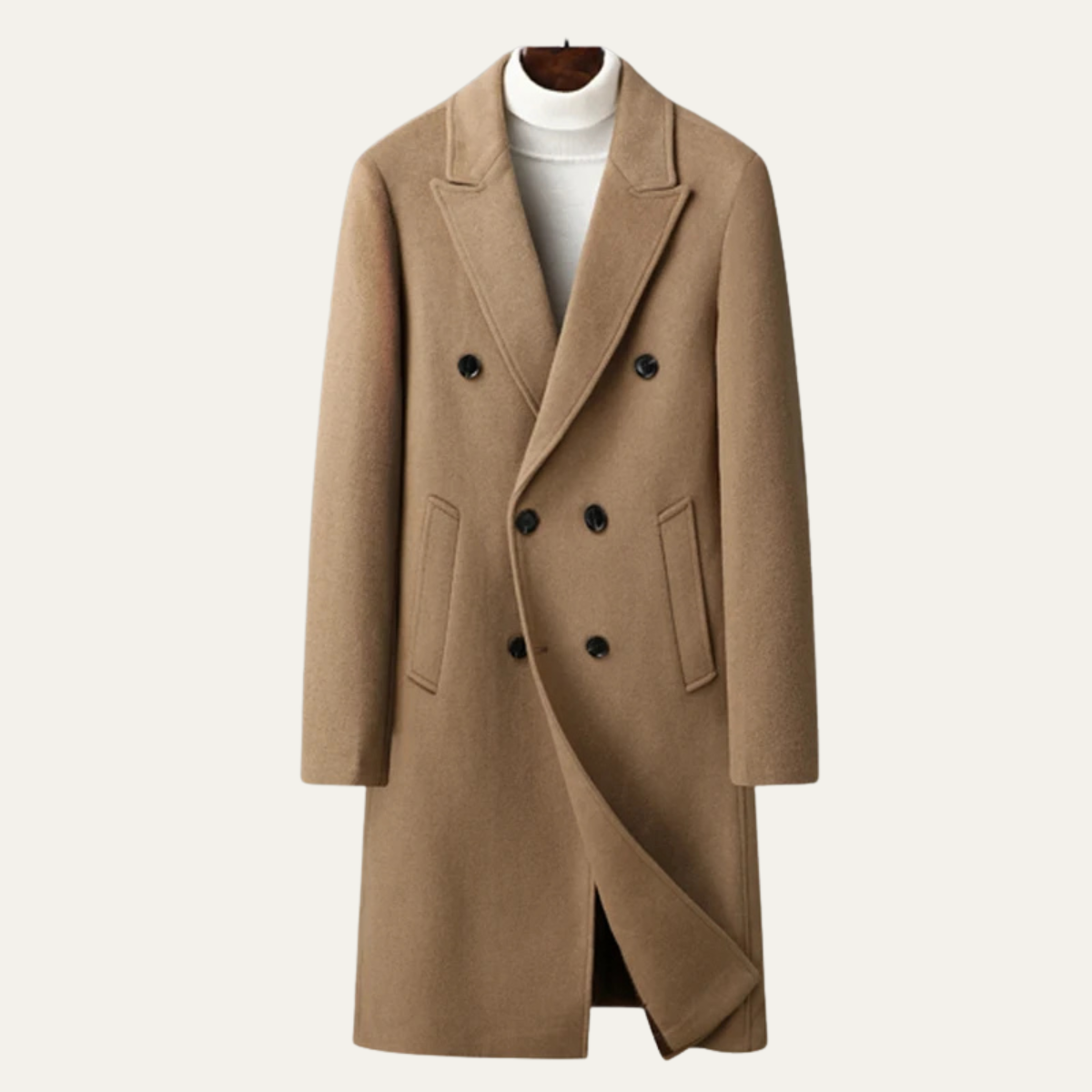 The Lucca Men's Long Wool Double Breasted Winter Overcoat